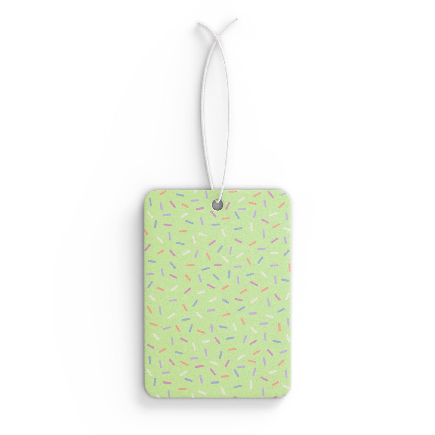 Green Pastel Sprinkle Car Air Freshener – Cute Confetti Aesthetic Hanging Diffuser | Pine, New Car & Black Ice Scents