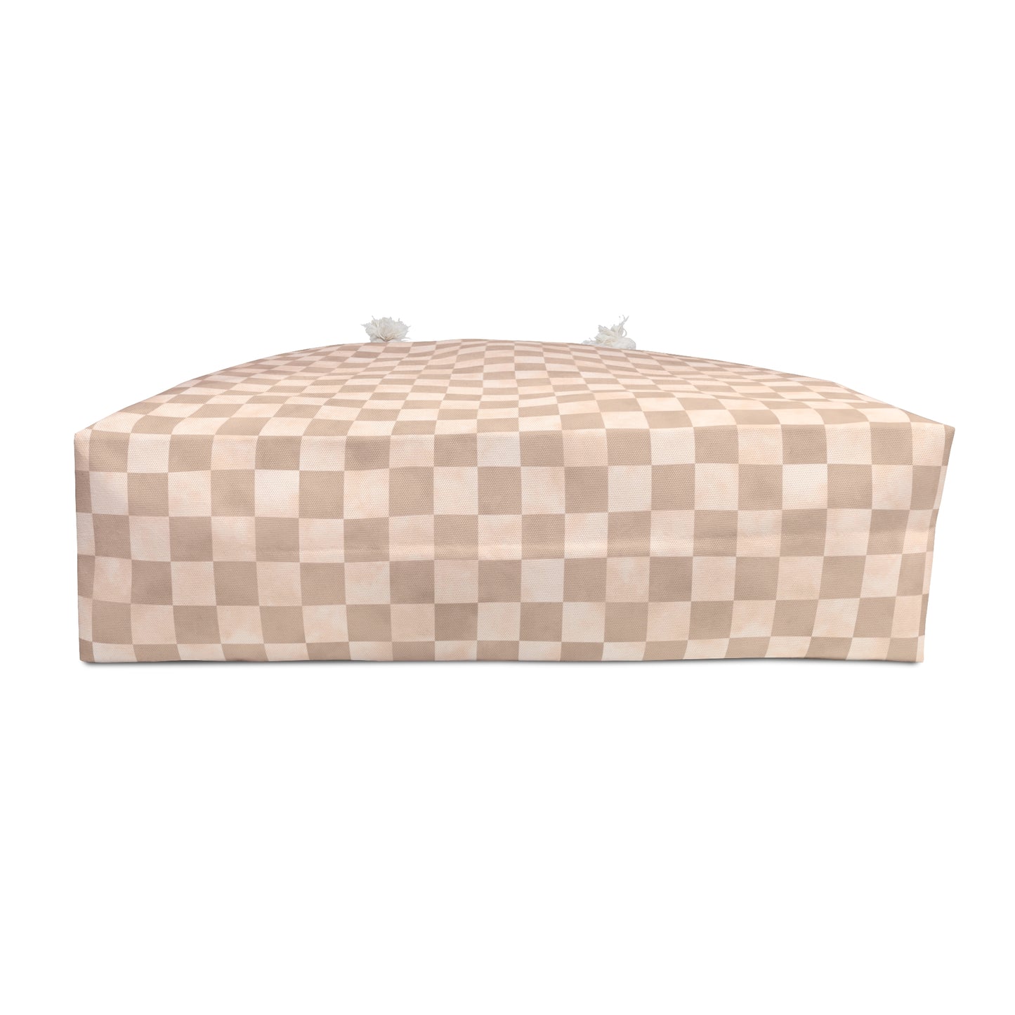 Neutral Checker Weekender Bag | Minimalist Travel Tote | ENM & Polyamory Friendly Overnight Bag | Chosen Family Aesthetic Carryall