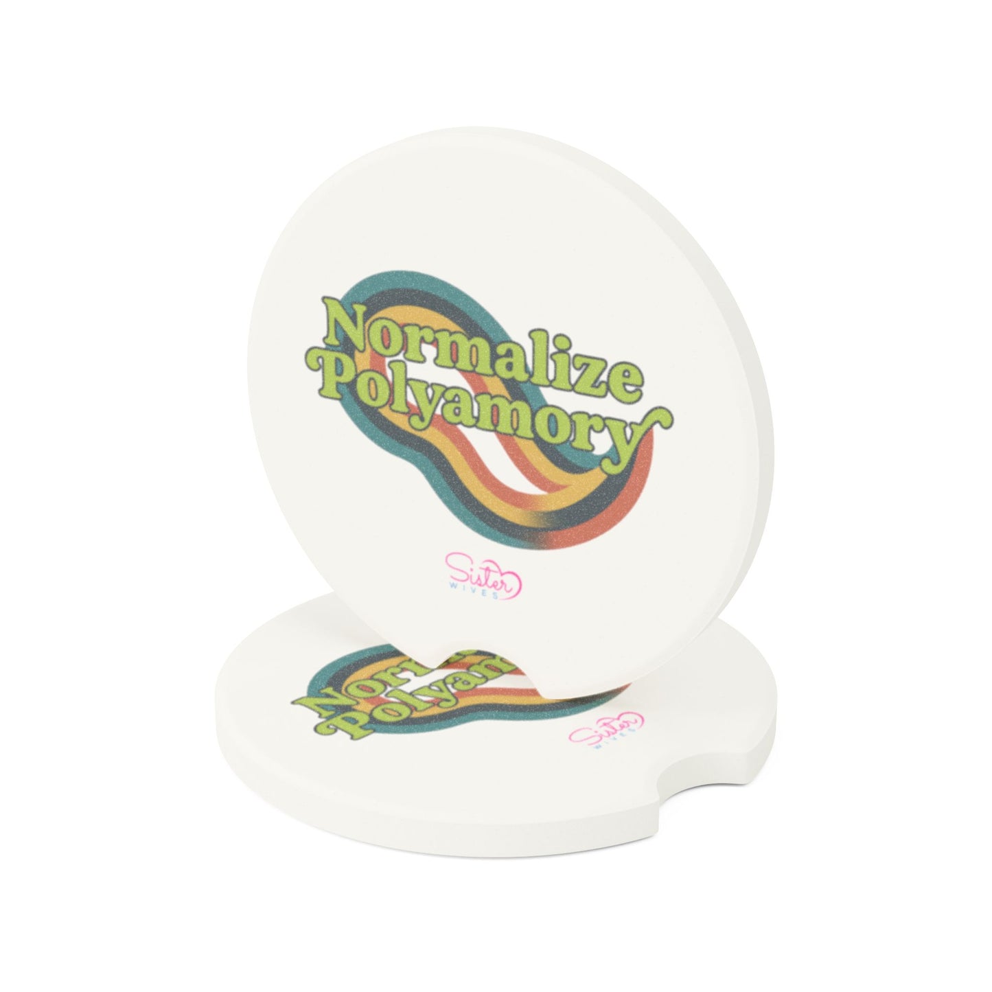 Soapstone Car Coaster Green Normalize Polyamory