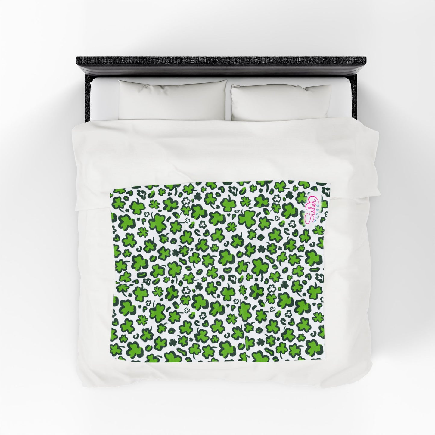 Leopard Print Shamrock Throw Blanket St. Patty’s Day Home Decor Polyamory Sisterwives ENM Friendly Home Decor | Swinger Lifestyle Cozy Blanket