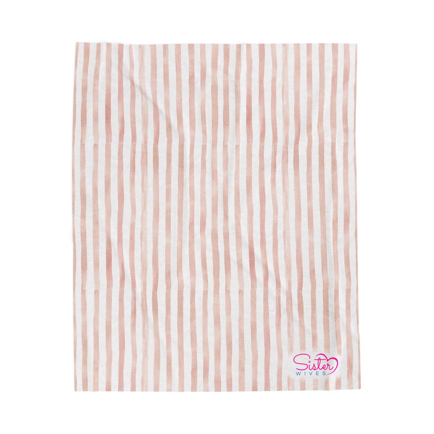 Soft Stripe Throw Blanket – Polyamory Sisterwives ENM Friendly Home Decor | Swinger Lifestyle Cozy Blanket | Minimalist Blush Stripe Throw