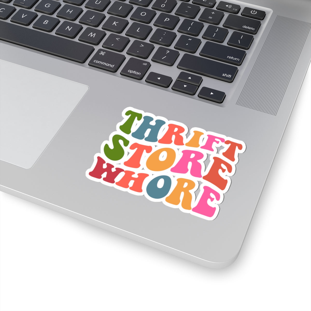 Thrift Store Whore Kiss Cut Sticker – Funny Thrifting Vinyl Sticker | Vintage Lover Laptop Decal | Bold Statement Sticker
