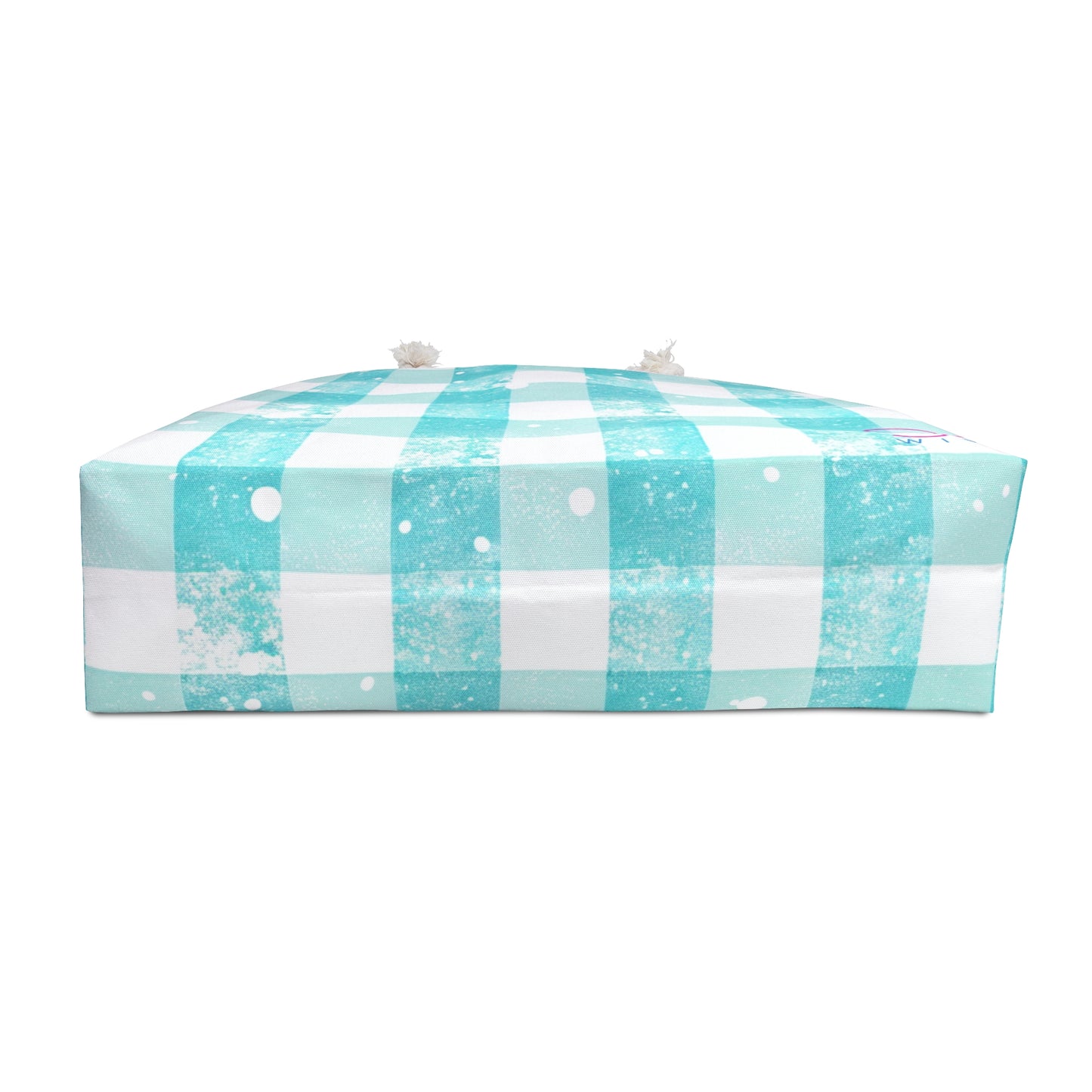 Teal Gingham Weekender Tote Bag | Soft Aesthetic Travel Bag | Sisterwives Polyamory Overnight Tote | Ethical Non-Monogamy Gift