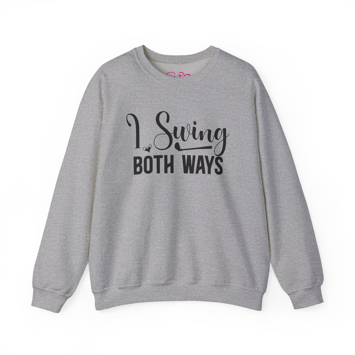 I Swing Both Ways Crewneck Sweatshirt | Bisexual & Swinger Humor Pullover | ENM Friendly Cozy Sweatshirt | Inclusive Relationship Apparel