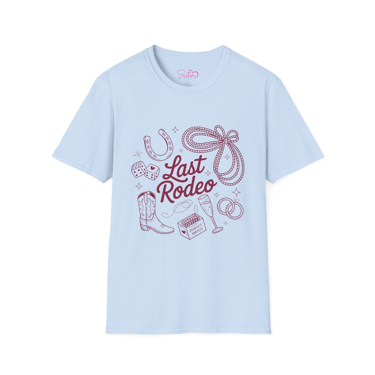 Last Rodeo Shirt – Cowgirl Bachelorette Party Tee, Western Bride Shirt, Poly-Friendly Wedding Weekend T-Shirt, Unisex Gildan 64000