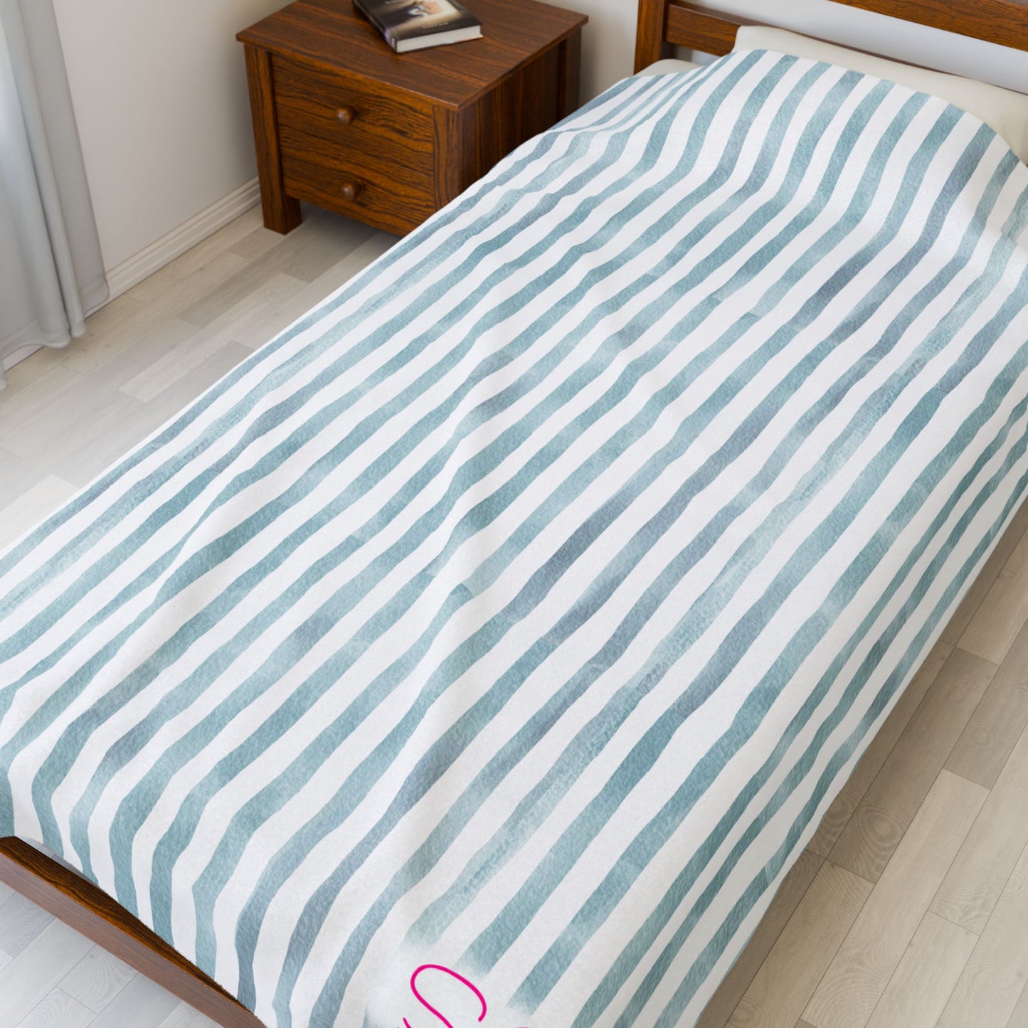 Soft Stripe Throw Blanket – Polyamory Sisterwives ENM Friendly Home Decor | Swinger Lifestyle Cozy Blanket | Minimalist Blush Stripe Throw
