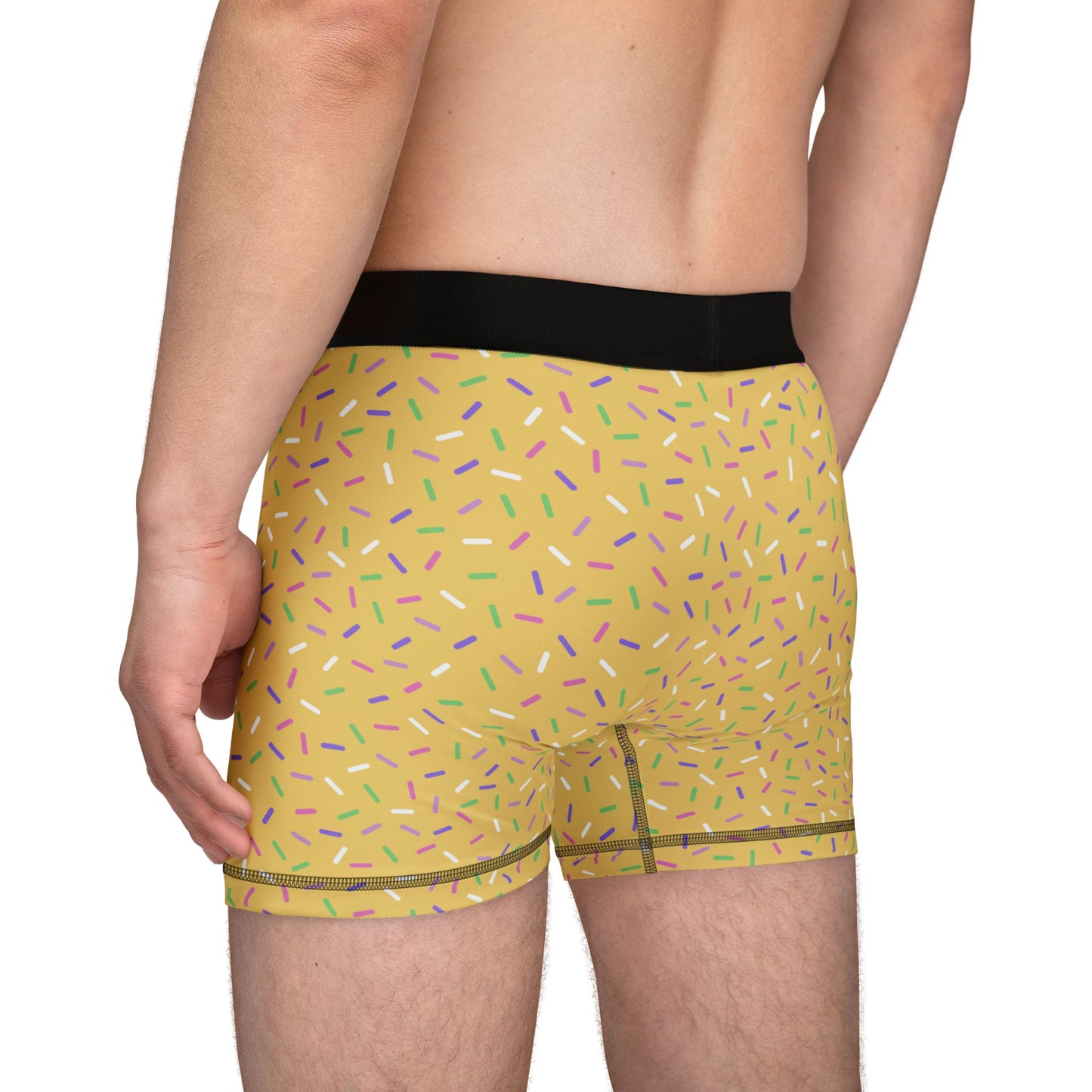 Yellow Sprinkle Men’s Boxer Briefs | Polyamory-Friendly Underwear | ENM Men’s Loungewear | Aesthetic Stretch Boxer Briefs | Body-Positive Intimates