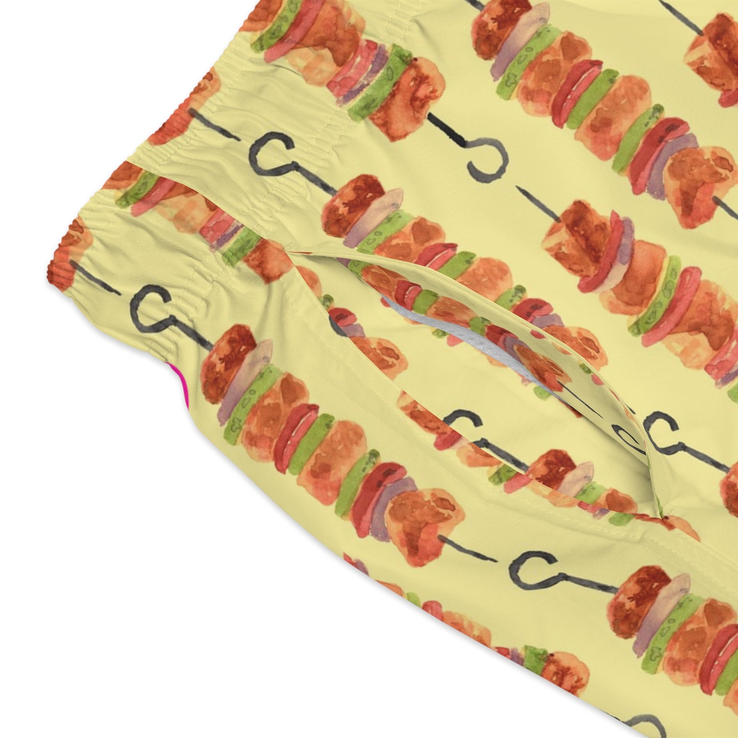 Men’s BBQ Swim Trunks – Grill & Cookout Boardshorts | Funny Food Print Swimwear | Fast-Dry Summer Swim Shorts
