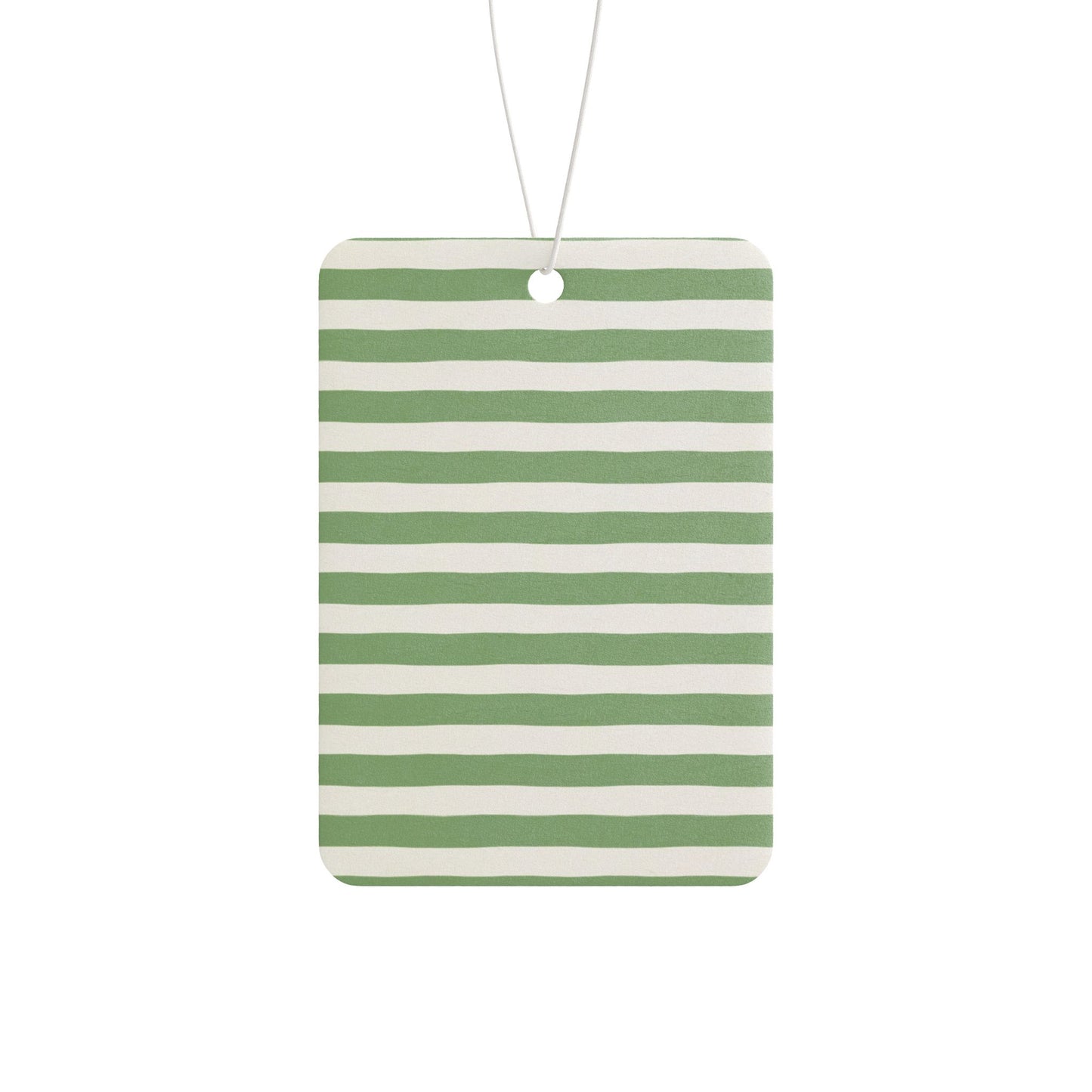 Green Stripe Car Air Freshener – Sage Minimalist Aesthetic Hanging Diffuser | Pine, New Car & Black Ice Scents