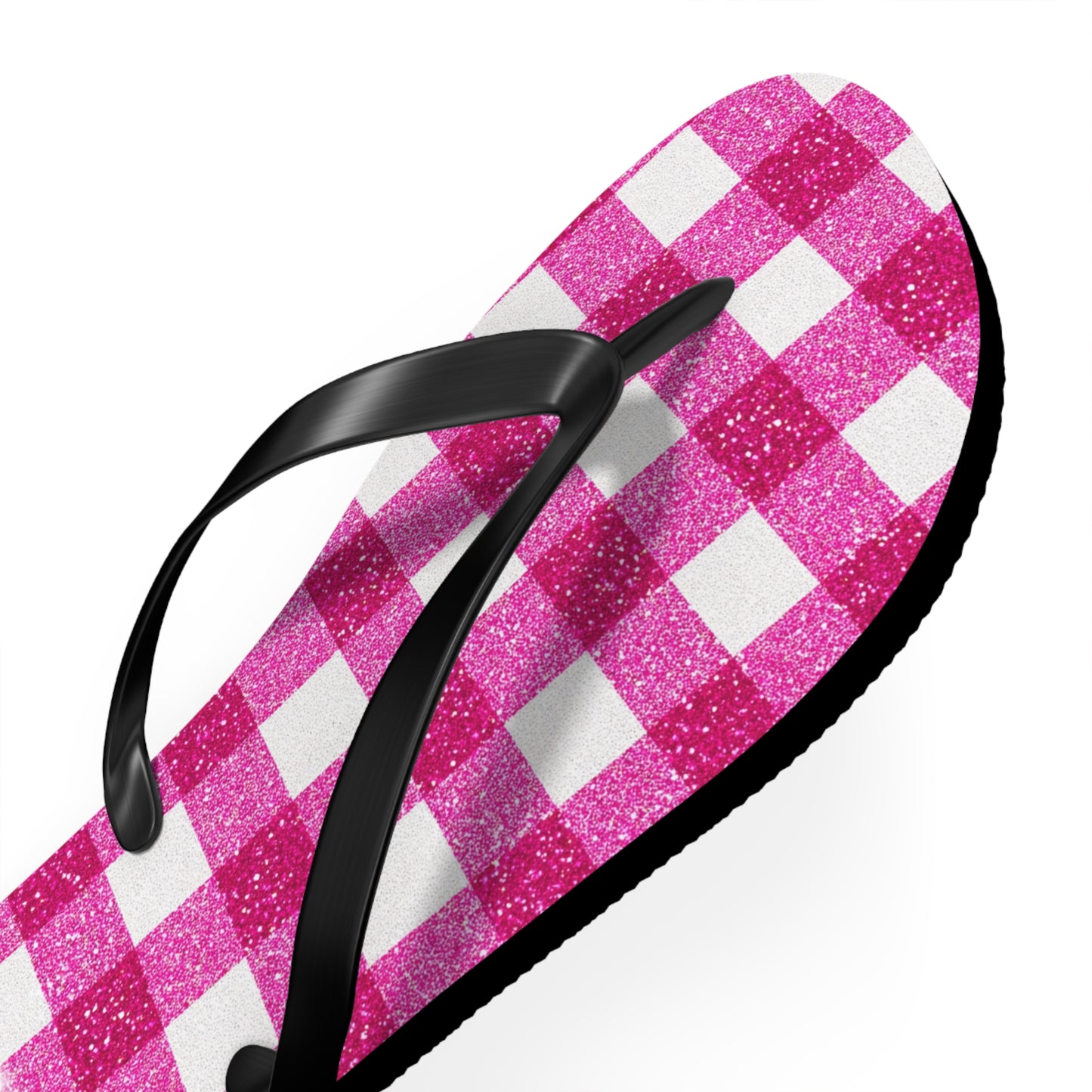 Pink Gingham Flip Flops for Women | Ethical Non Monogamy & Poly Lifestyle Sandals