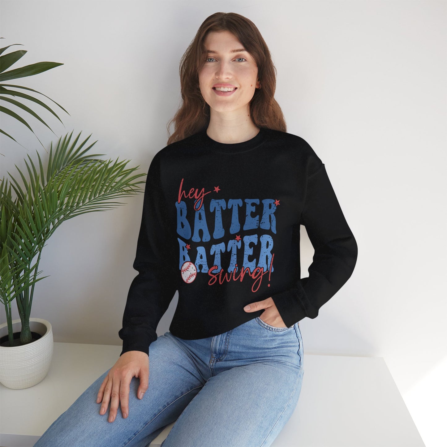 Hey Batter Batter Swing Sweatshirt | Playful Swinger Humor Pullover | ENM & Polyamory Lifestyle Apparel