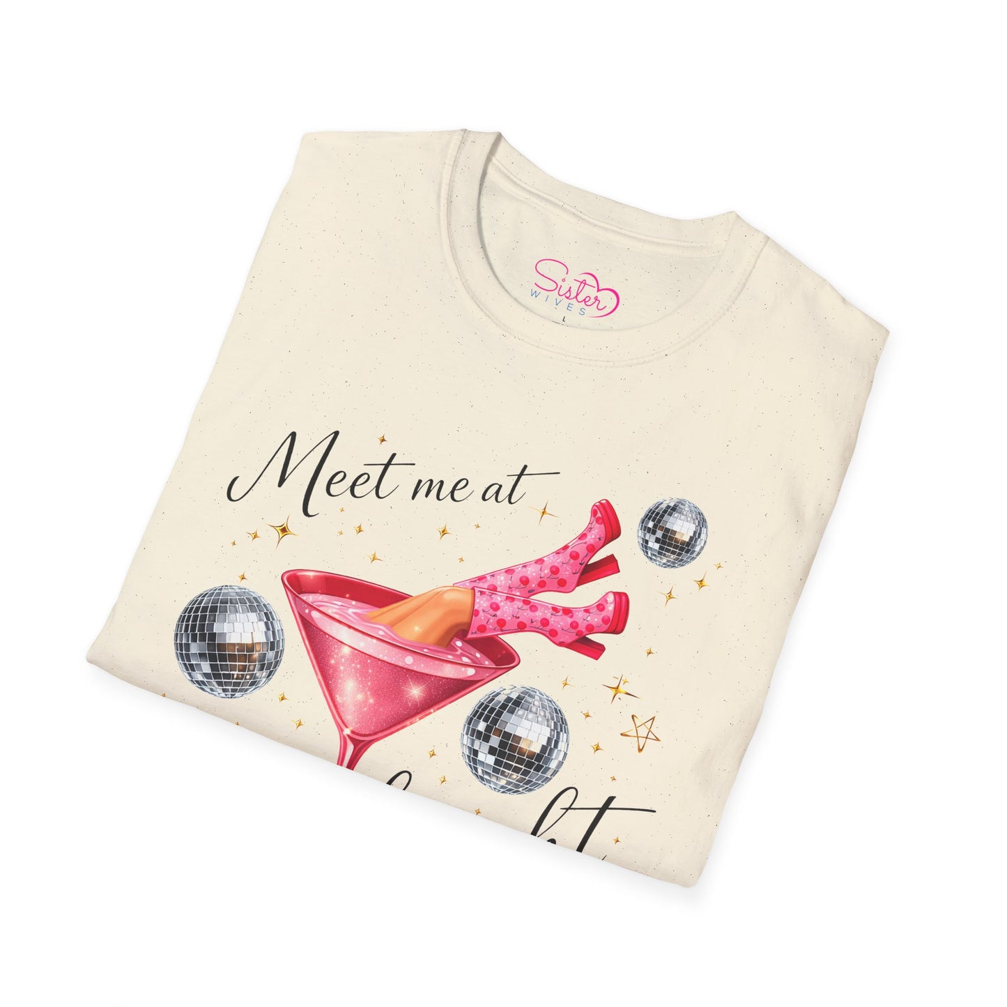 Meet Me at Midnight Shirt – Cocktail Party Graphic Tee, Flirty Night Out Shirt, Poly-Friendly ENM Unisex Gildan 64000