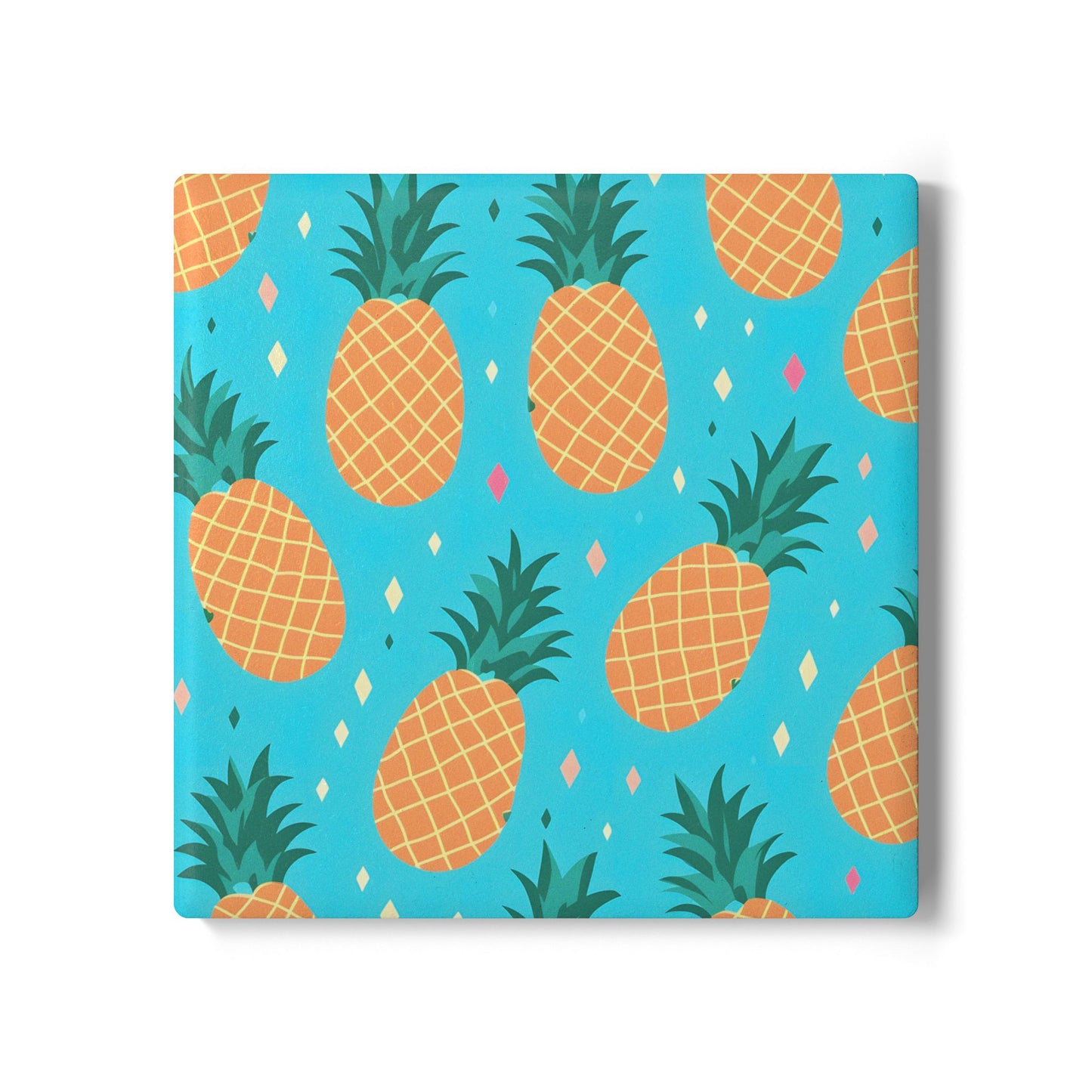 Tropical Pineapple Coaster Set - Fun Summer Drink Coaster, Home Bar Decor, Tropical Party Supplies, Gift for Beach Lovers, Kitchen Accessory