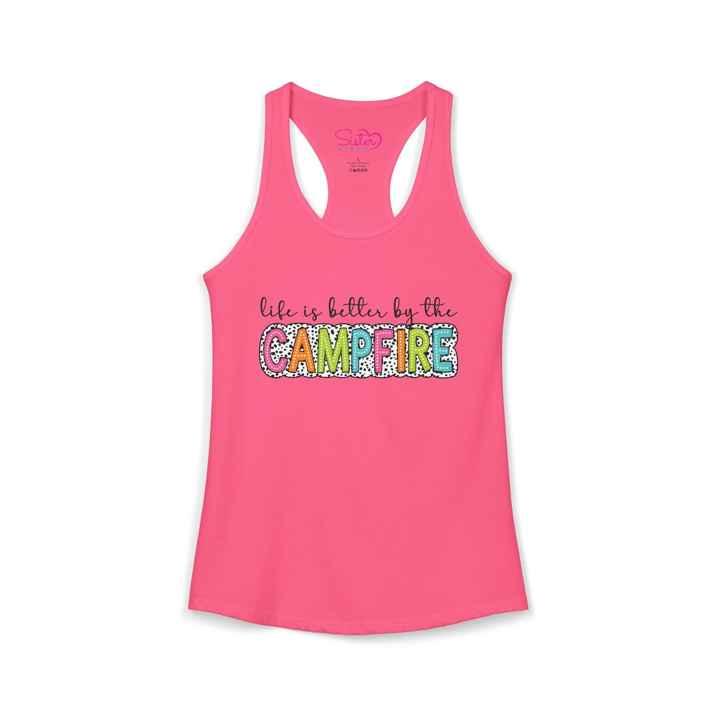 Campfire Racerback Tank | Cozy Outdoorsy Summer Tank Top | Chosen Family Camping Shirt | Inclusive Lifestyle Apparel