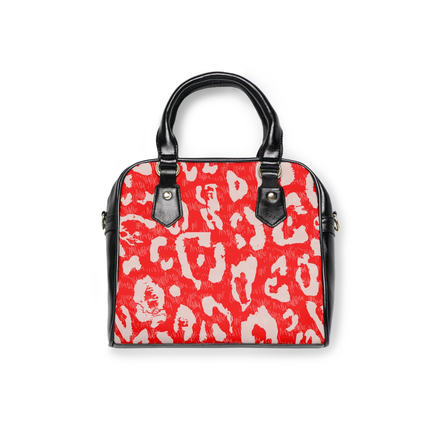 Red Leopard Heart Shoulder Handbag – Valentine Leopard PU Leather Purse, Polyamory & ENM Friendly Fashion Bag, Love-Positive Gift