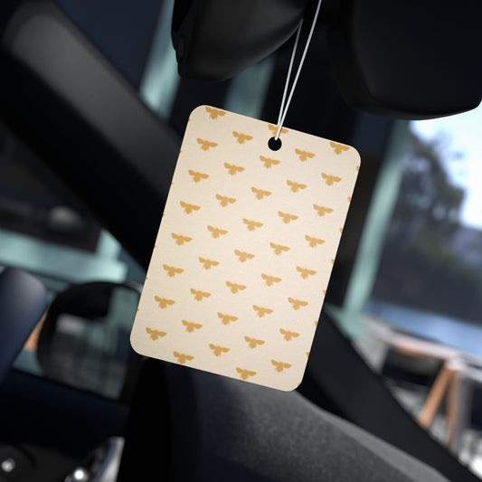 Bee Aesthetic Car Air Freshener – Cute Honey Cottagecore Hanging Diffuser | Pine, New Car & Black Ice Scents