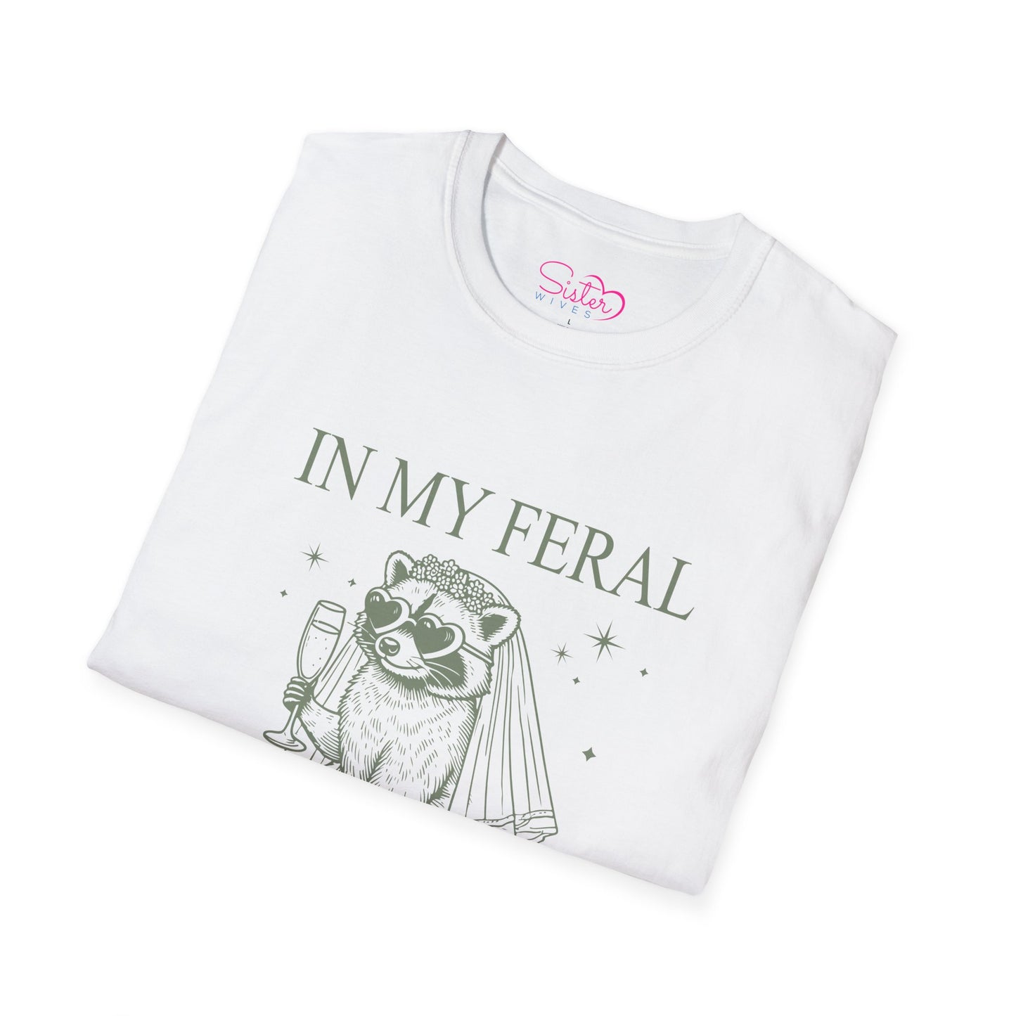 In My Feral Bride Era Shirt – Funny Bachelorette Party Tee, Chaotic Bride Humor Wedding Shirt, Poly-Friendly Unisex Gildan 64000
