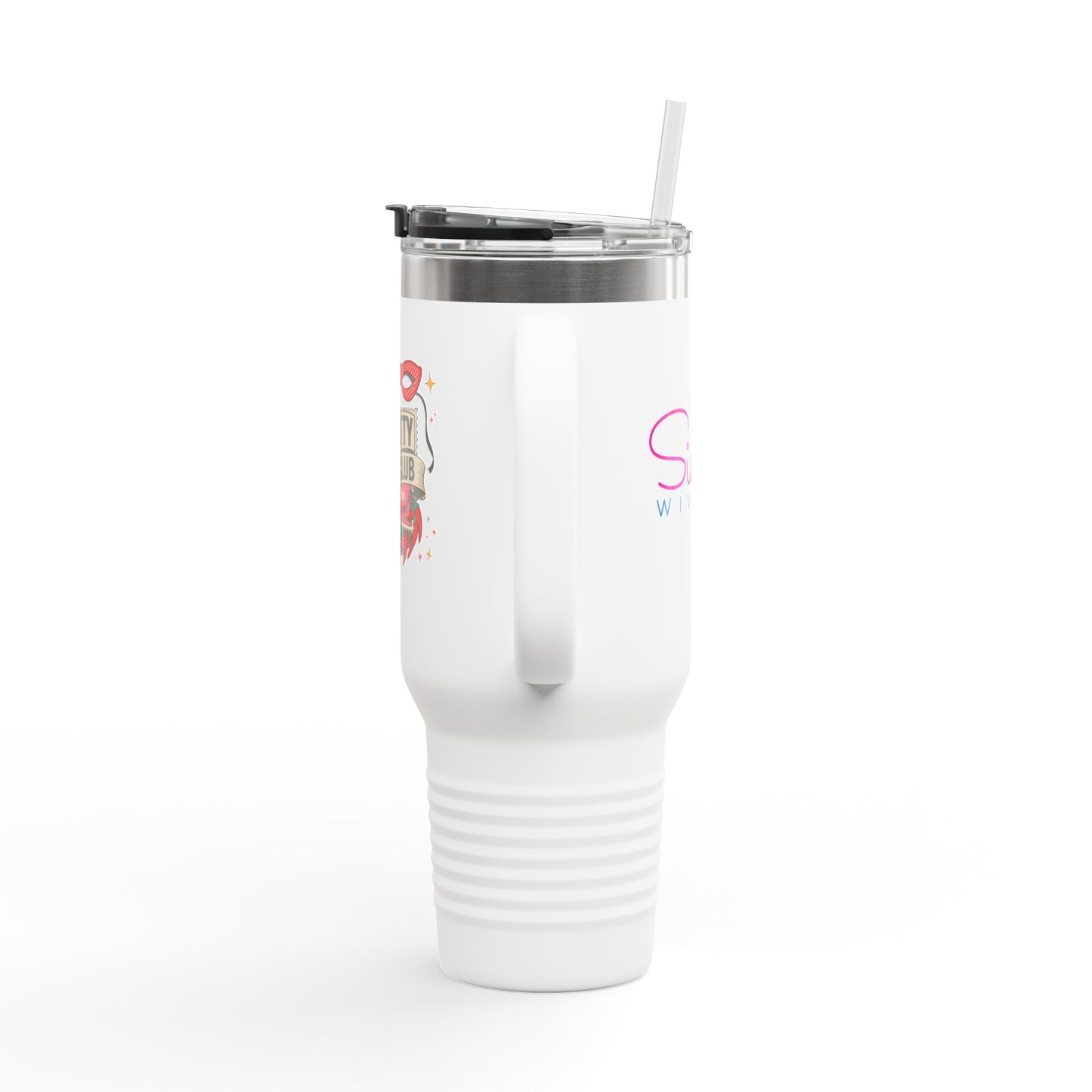 Smutty Book Club 40oz Insulated Travel Mug – Admit One Romance Reader Tumbler with Straw | Funny Spicy Booktok Cup