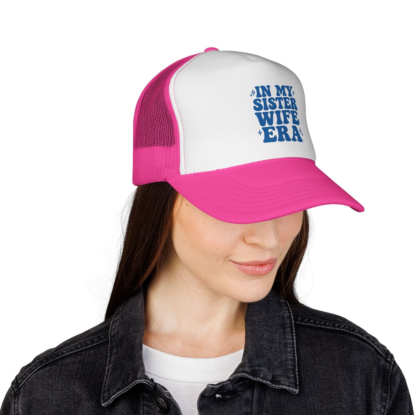 Blue In My Sisterwife Era Trucker Hat – Retro Mesh Cap, Adjustable Snapback