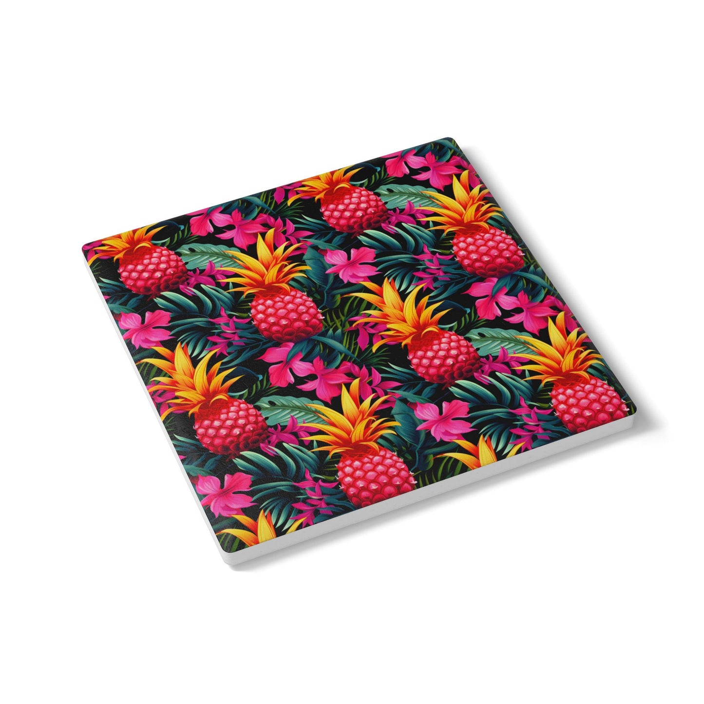 Upside-down Pink Pineapple Coaster Set - Fun Summer Drink Coaster, Home Bar Decor, Tropical Party Supplies, Gift for Beach Lovers, Kitchen Accessory