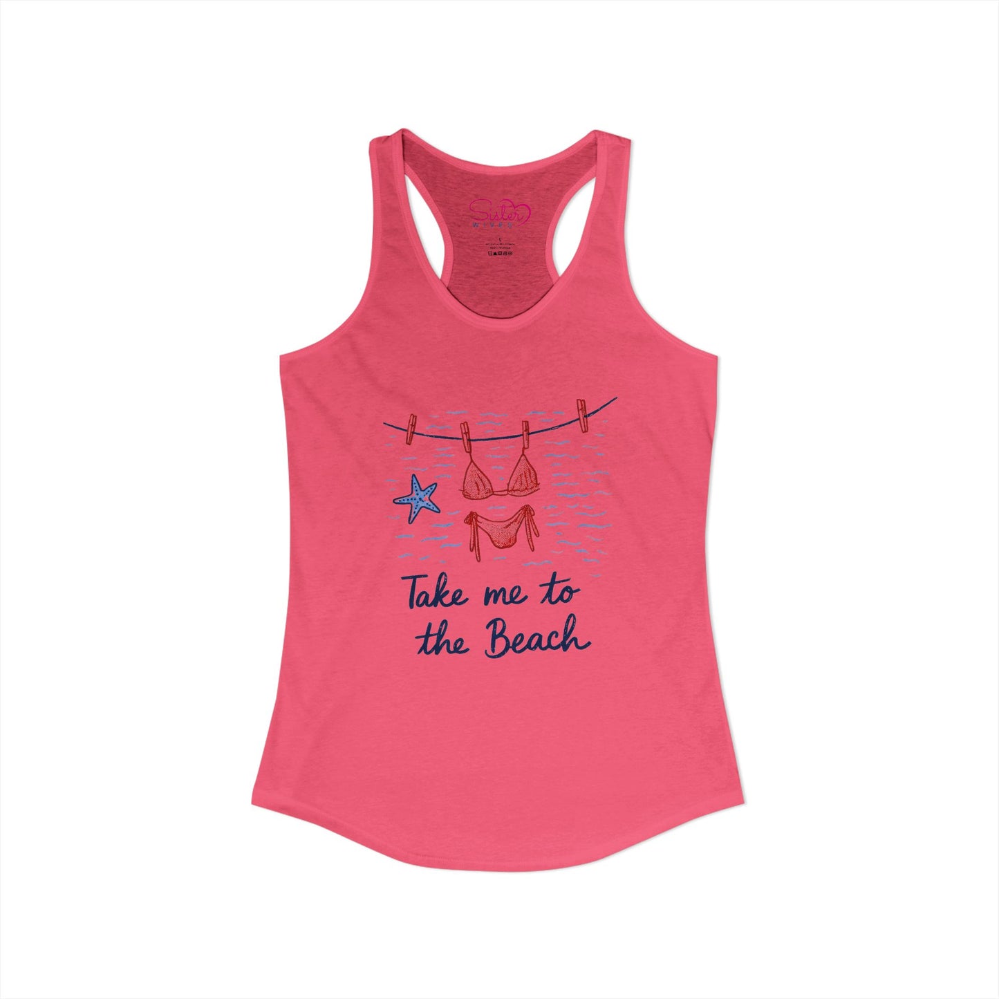 Take Me to the Beach Racerback Tank – Cute Summer Tank Top | Beach Lover Shirt | Vacation Graphic Tank