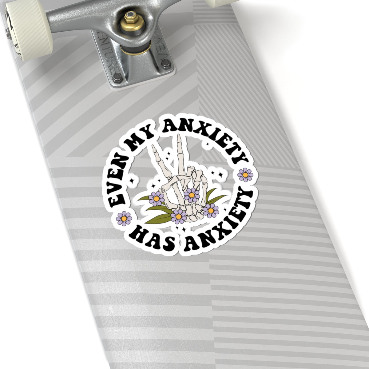 Even My Anxiety Has Anxiety Kiss Cut Sticker – Funny Mental Health Vinyl Sticker | Anxiety Humor Laptop Decal | Self Care Sticker
