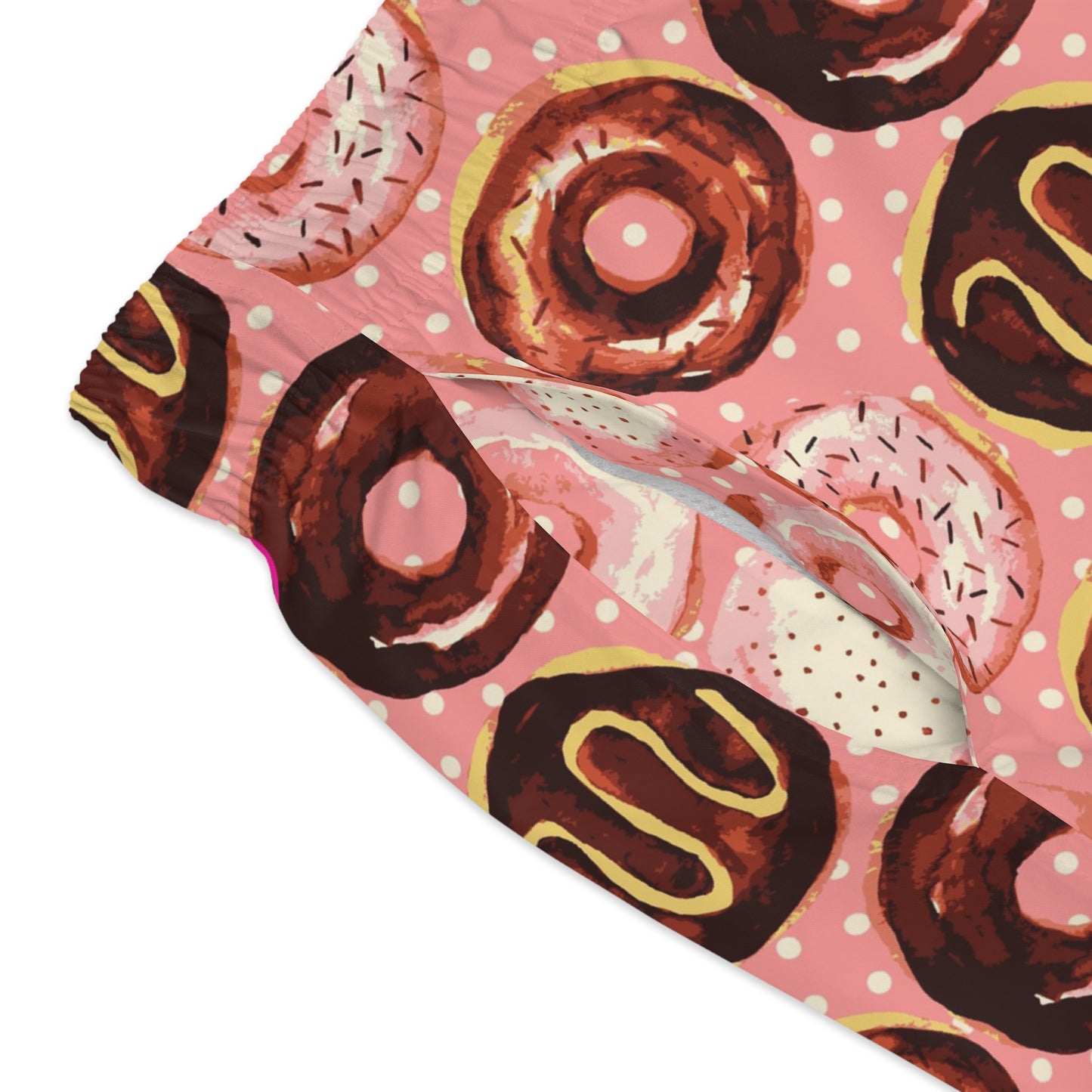 Pink Donut Swim Trunks for Men – Pink Fun Fast-Dry Board Shorts with Drawstring | XS–3XL Summer Swimwear