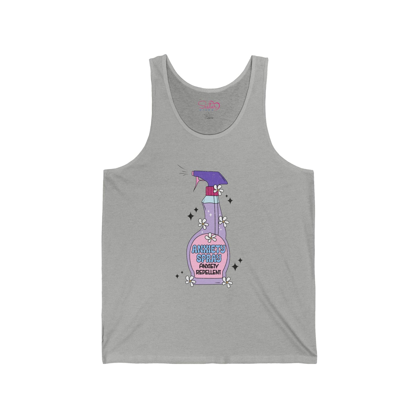 Funny Anxiety Unisex Jersey Tank – Polyamory ENM Swinger Friendly Apparel | Mental Health Humor Statement Tank | Bella+Canvas