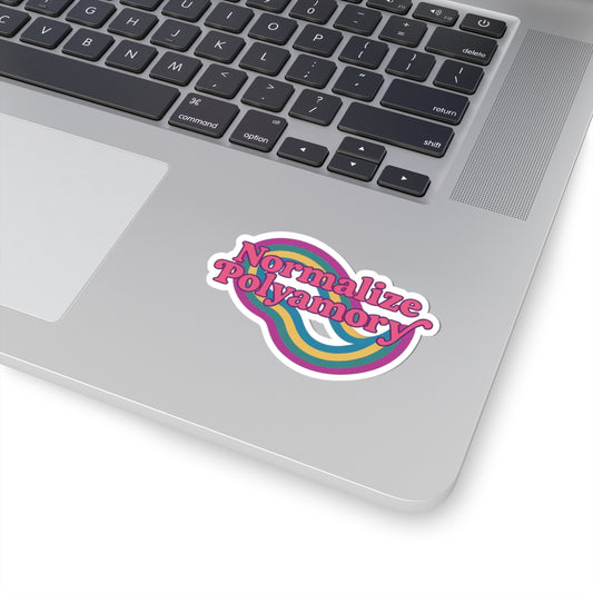 Pink Normalize Polyamory Kiss-Cut Stickers - Colorful LGBTQ+ Pride Decals for Laptop, Journals, Bumper, Water Bottles, Gifts