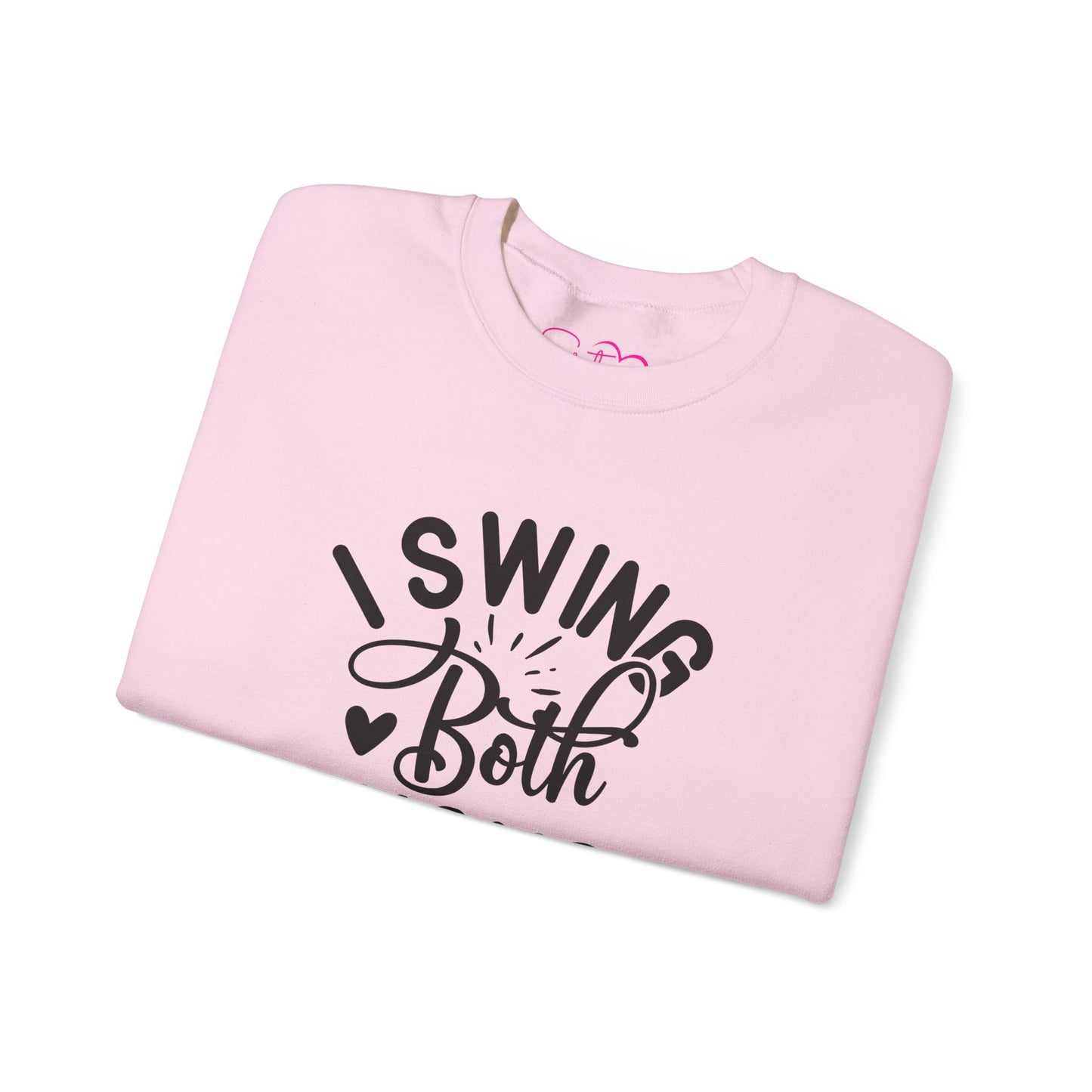 I Swing Both Ways Crewneck Sweatshirt | Bisexual & Swinger Humor Pullover | ENM Friendly Cozy Sweatshirt | Inclusive Relationship Apparel