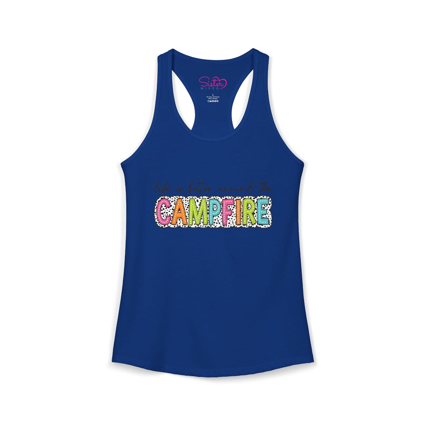 Campfire Racerback Tank | Cozy Outdoorsy Summer Tank Top | Chosen Family Camping Shirt | Inclusive Lifestyle Apparel