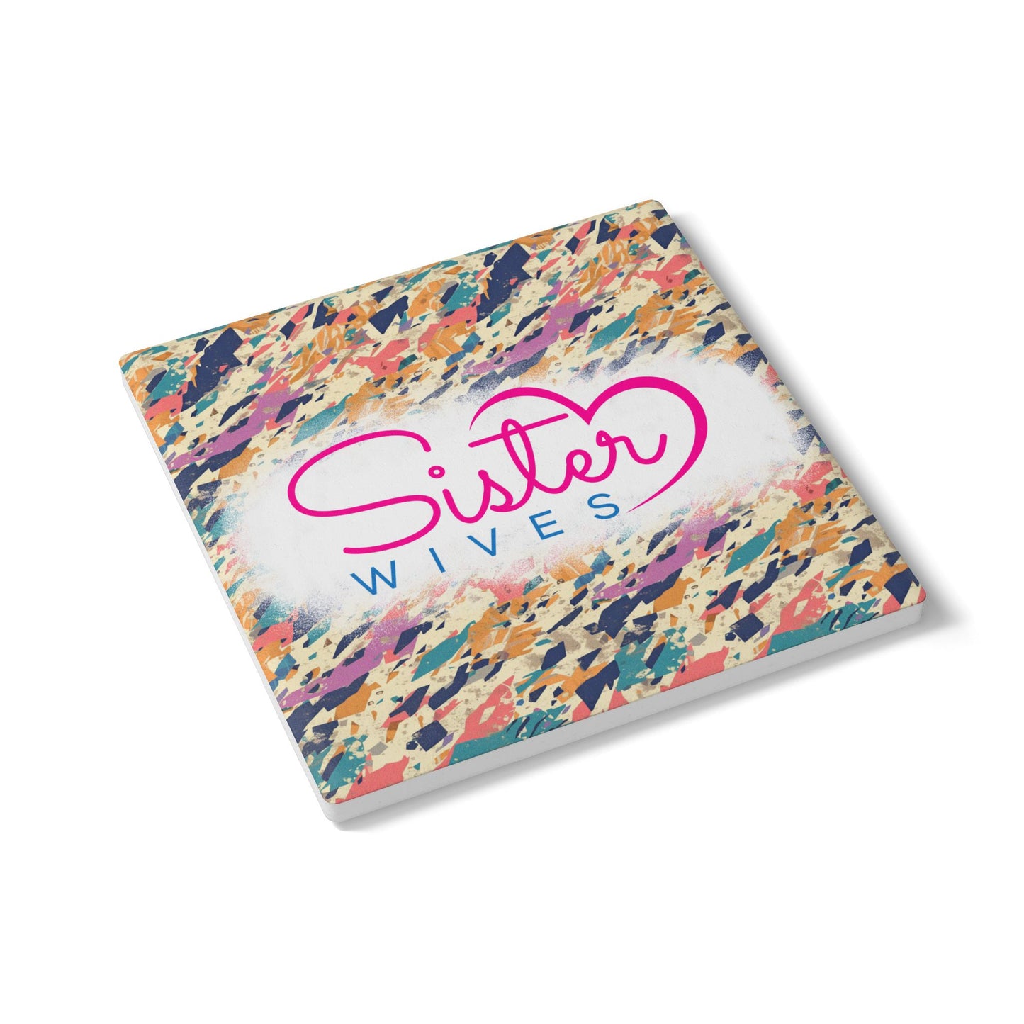 Sister Wives Abstract Retro Splash Ceramic Coaster, Unique Gift for Friends, Home Decor, Wedding Favors, Birthday Present, Celebratory Gift