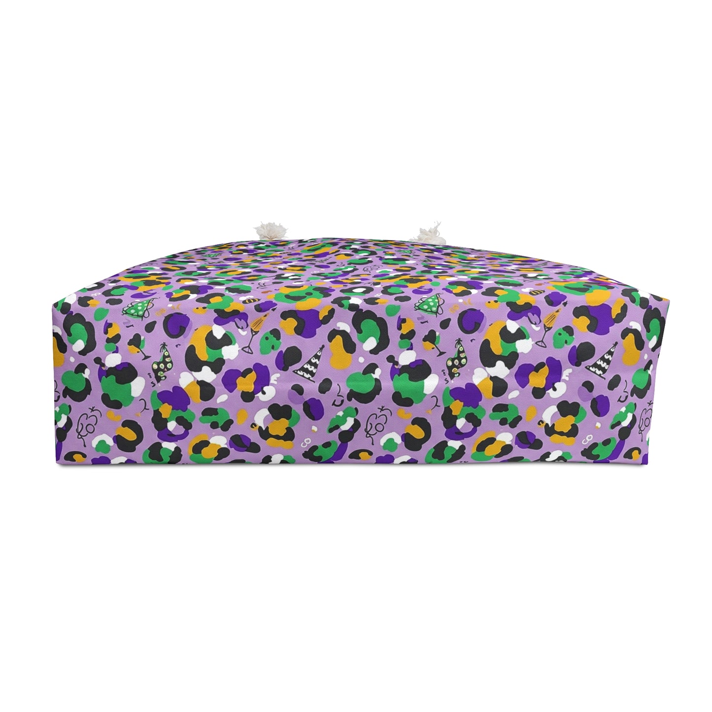 Mardi Gras Cheetah Print Weekender Bag | Polyamory ENM Friendly Travel Tote | Matching Couple & Throuple Overnight Bag | Festival & Cruise Carryall