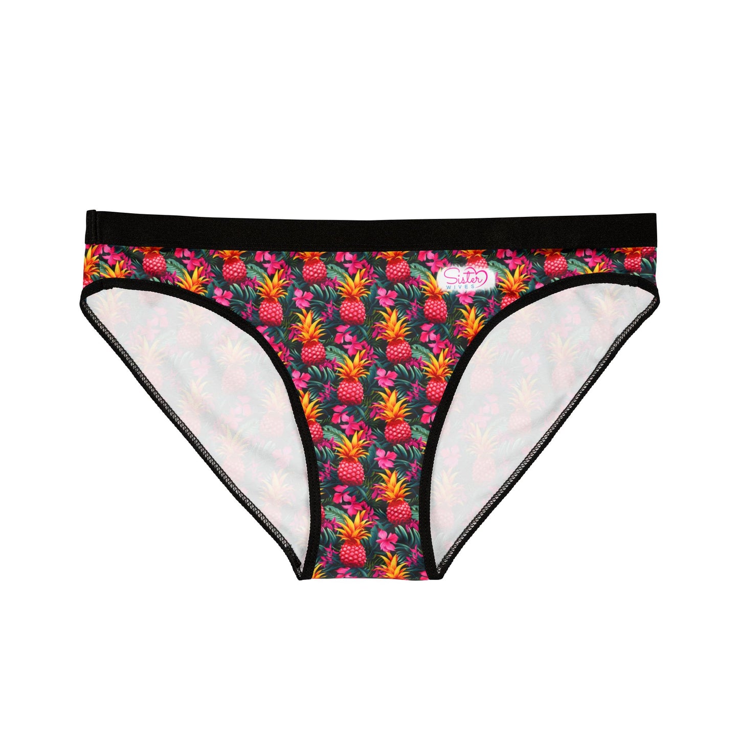 Sisterwives Tropical Pink Pineapple Print Women's Underwear, Vibrant Lingerie, Comfortable Panties, Gift for Her, Everyday Essentials, Colorful Intimates
