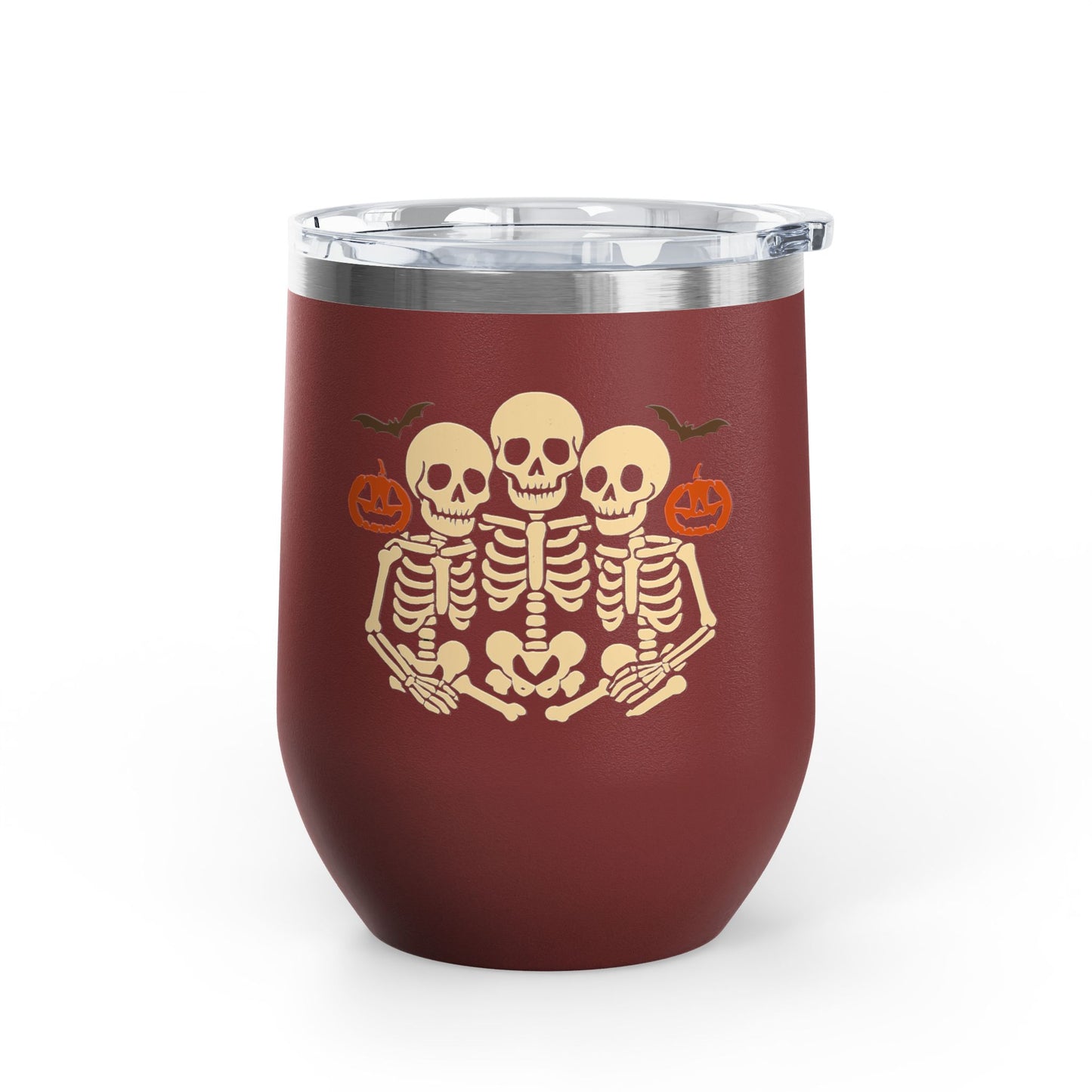 Halloween Skeleton Polyamory Wine Tumbler, Spooky Drinkware for Festive Parties, Perfect gift for wine lovers, Trick or Treat, Fall Celebrations