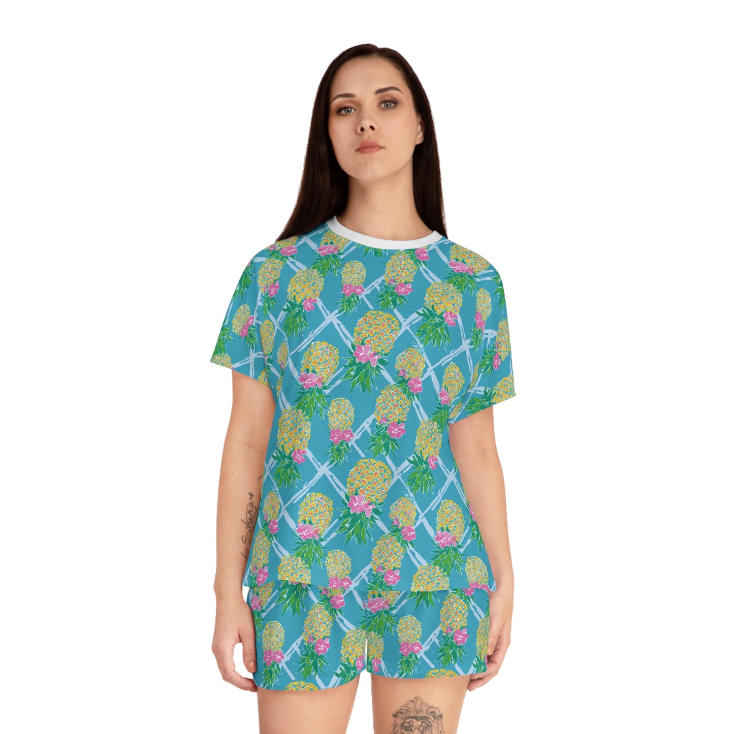 Upside Down Pineapple Pajama Set | Swinger & Polyamory Sleepwear | Ethical Non-Monogamy Lounge Set | Playful Lifestyle Pajamas