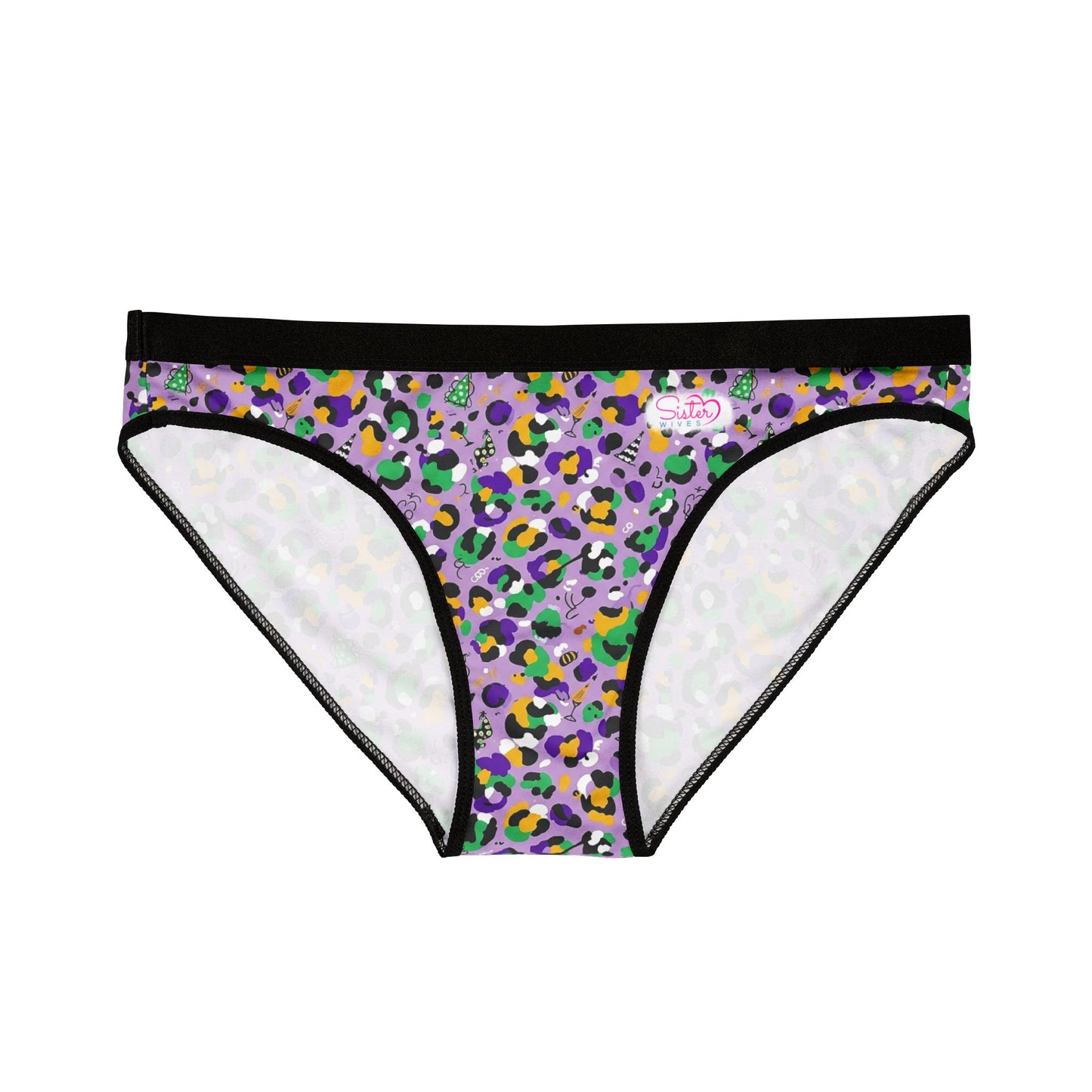 Mardi Gras Print Ladies Panties | Matching Couple & Throuple Polyamory Underwear