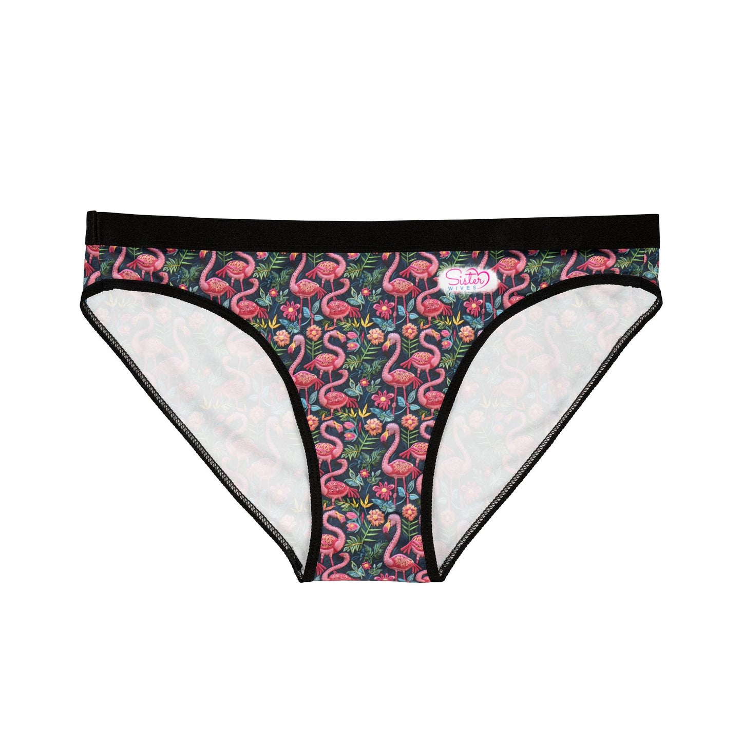 Sisterwives Tropical Flamingo & Floral Women’s Panties Vibrant Lingerie, Comfortable Underwear, Fun Gift for Her