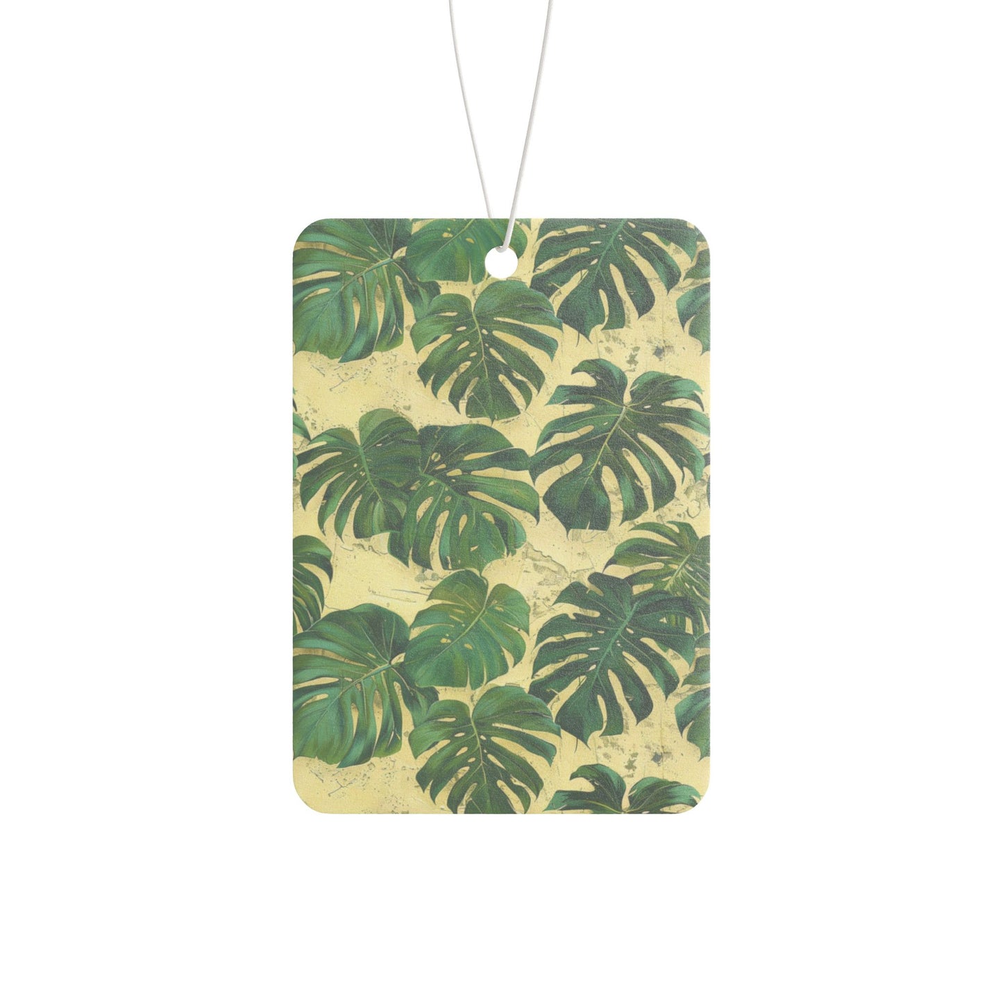 Tropical Leaf Car Air Freshener – Green Jungle Aesthetic Hanging Diffuser | Pine, New Car & Black Ice Scents