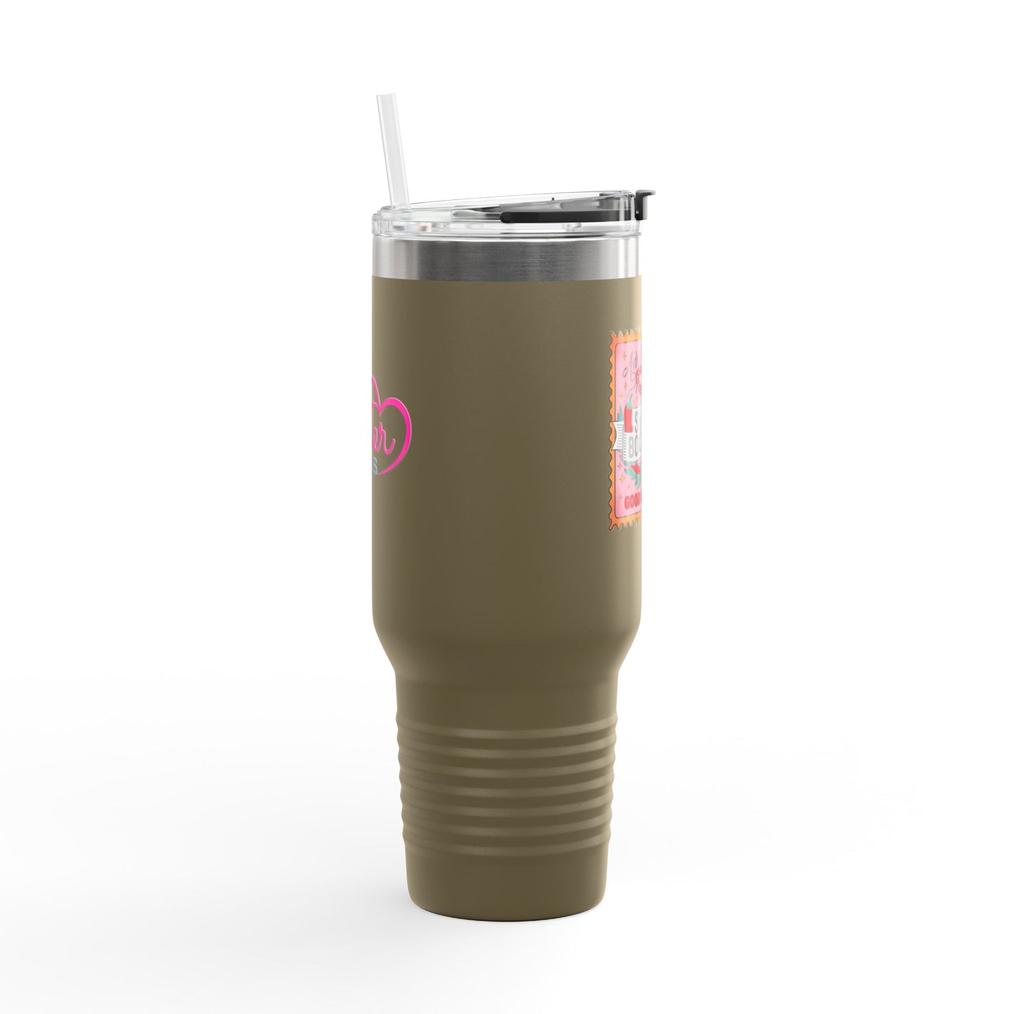 Smutty Book Club 40oz Insulated Travel Mug – Admit One Romance Reader Tumbler with Straw | Funny Spicy Booktok Cup