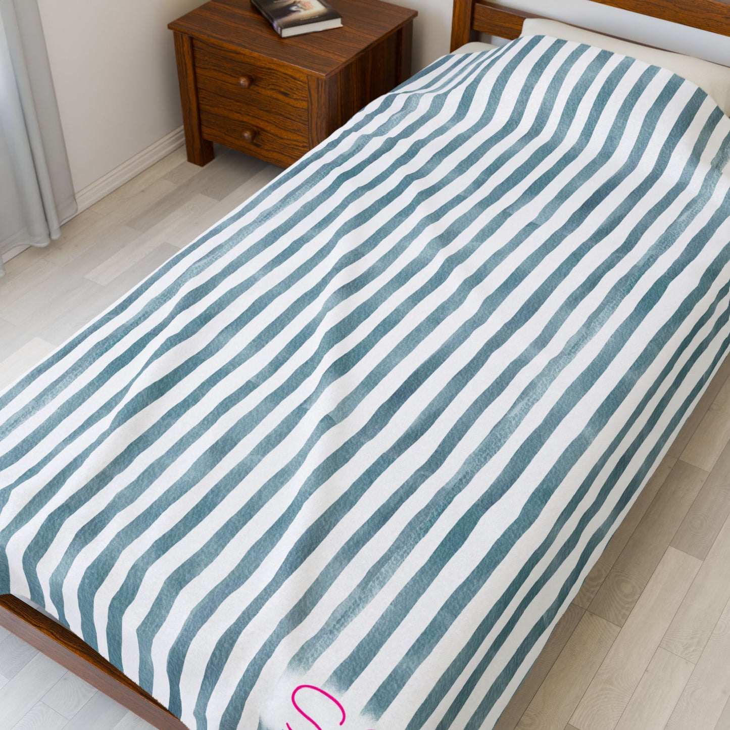 Soft Stripe Throw Blanket – Polyamory Sisterwives ENM Friendly Home Decor | Swinger Lifestyle Cozy Blanket | Minimalist Blush Stripe Throw