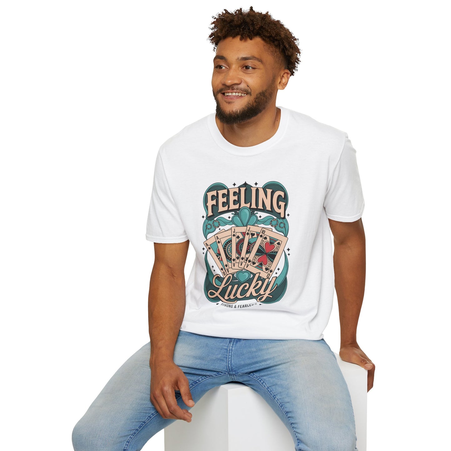 Feeling Lucky Shirt – Vintage Casino Graphic Tee, Lucky Cards St Patrick’s Day Shirt, Poly-Friendly ENM Unisex Gildan 64000