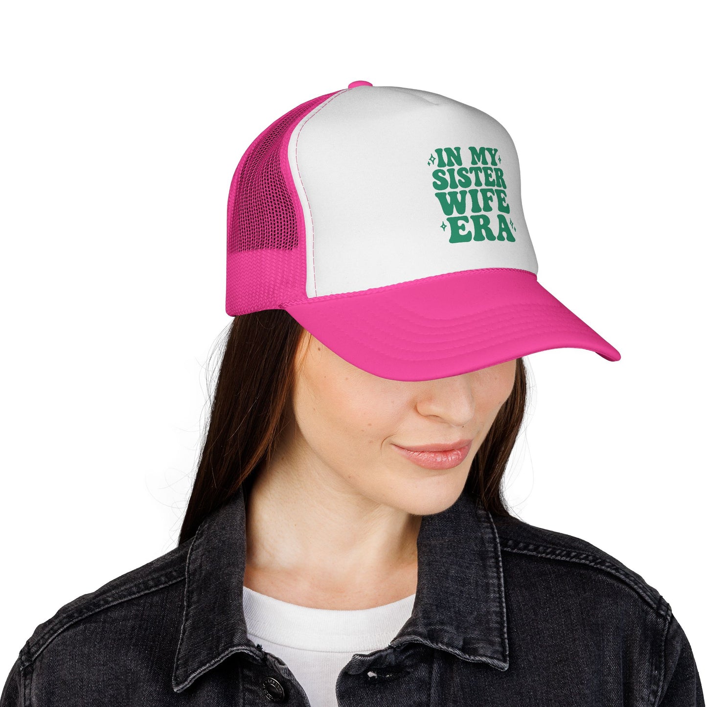 Green In My Sisterwife Era Trucker Hat – Retro Mesh Cap, Adjustable Snapback