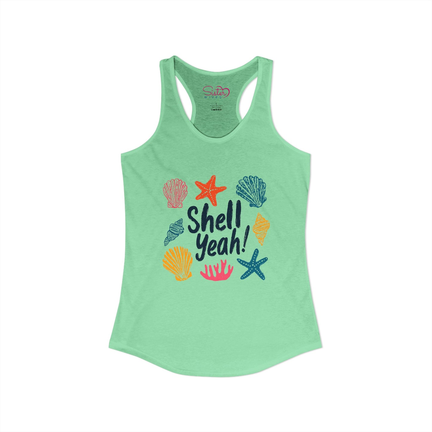 Shell Yeah Racerback Tank – Cute Beach Tank Top | Coastal Summer Shirt | Funny Ocean Graphic Tank