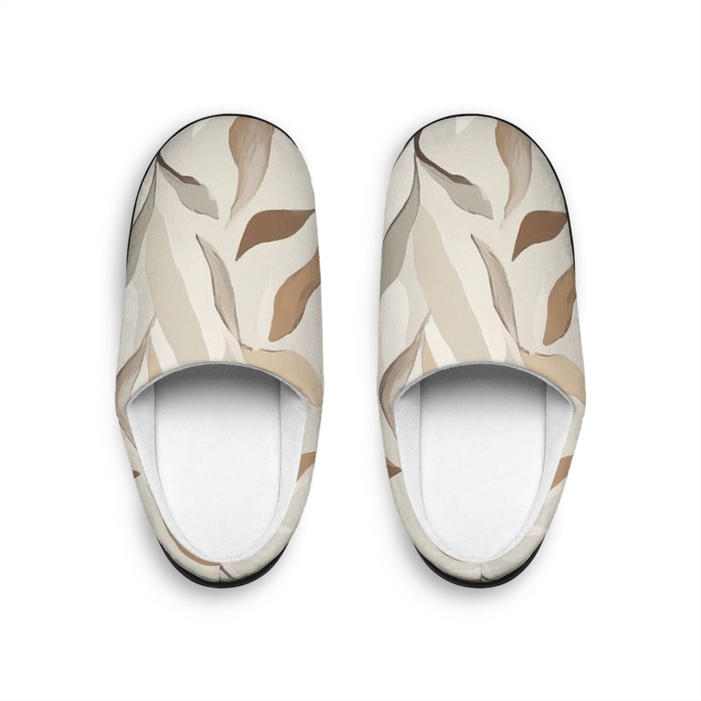 Men’s Neutral Boho Slippers – Abstract Earth Tone Indoor House Shoes | Modern Minimal Cozy Men’s Slippers | Non-Slip Loungewear