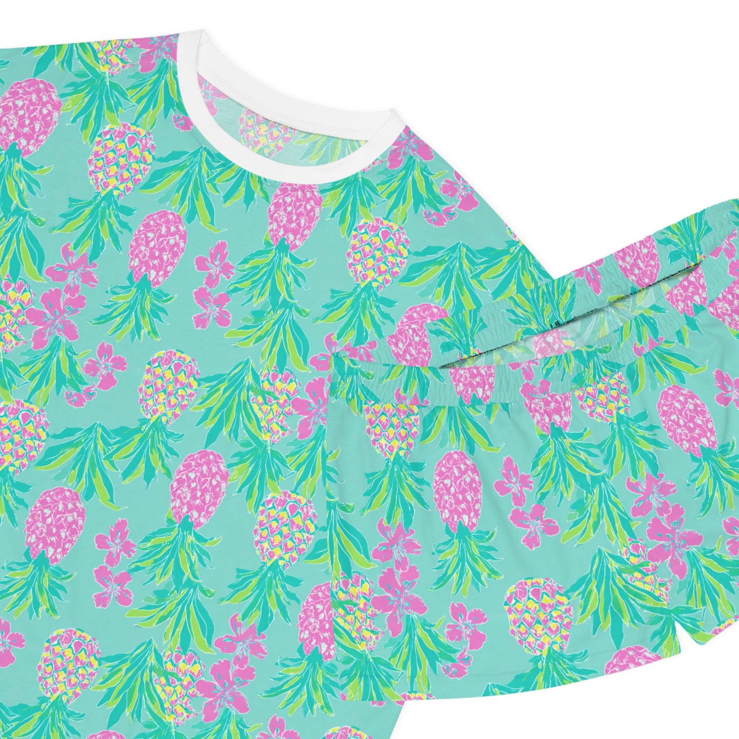 Pink Upside Down Pineapple Pajama Set | Swinger & Polyamory Sleepwear | Ethical Non-Monogamy Lounge Set | Playful Lifestyle Pajamas