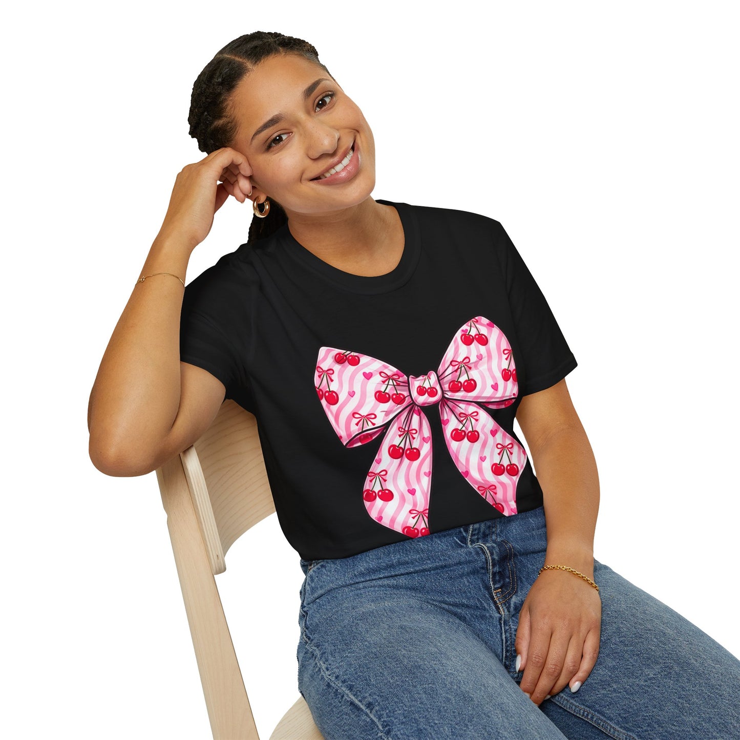 Valentine's Day Red Coquette Bow Shirt – Flirty Valentine Bow T-Shirt, Polyamory ENM Non-Monogamy Symbol Tee, Unisex Gildan 64000