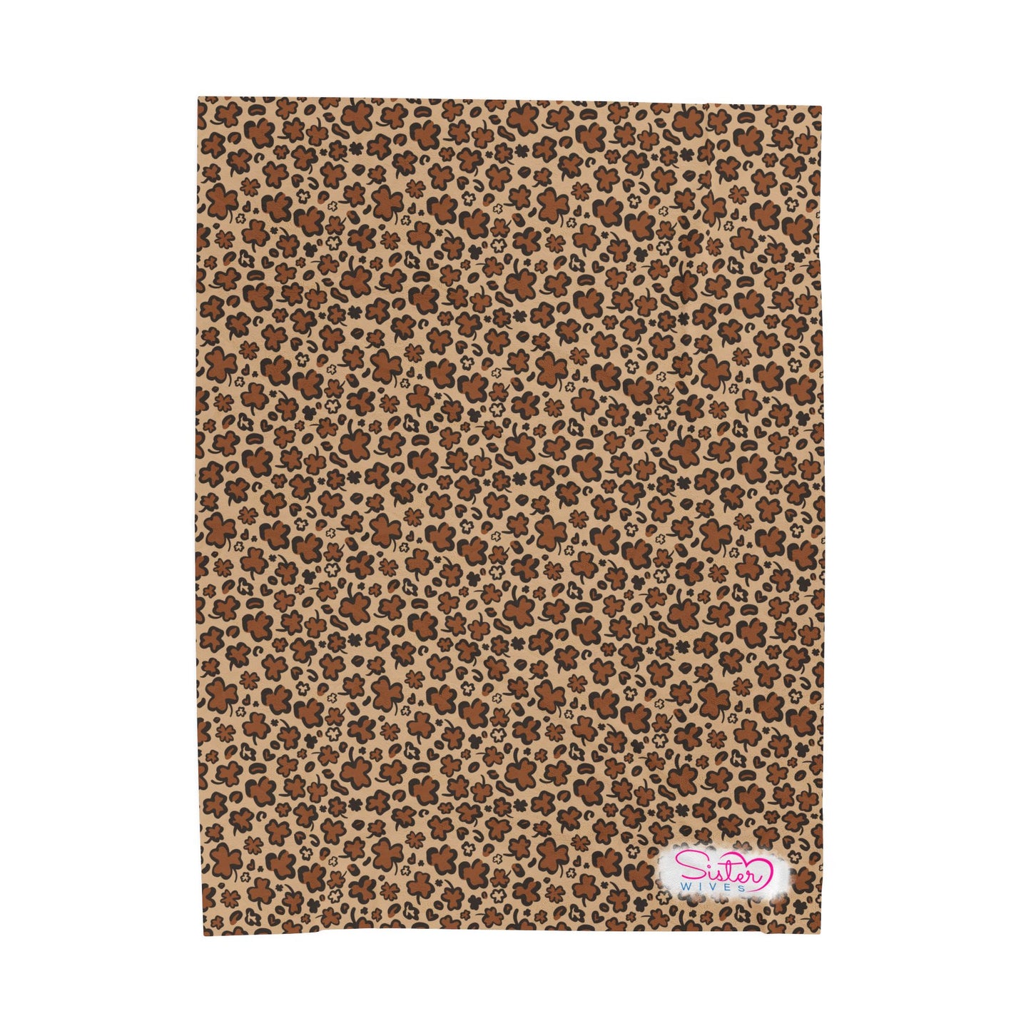 Leopard Print Shamrock Throw Blanket St. Patty’s Day Home Decor Polyamory Sisterwives ENM Friendly Home Decor | Swinger Lifestyle Cozy Blanket
