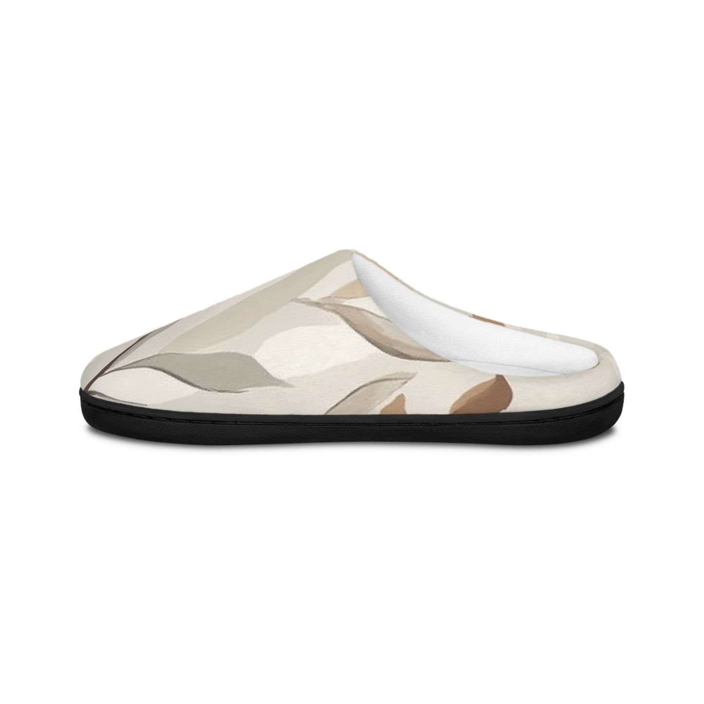 Men’s Neutral Boho Slippers – Abstract Earth Tone Indoor House Shoes | Modern Minimal Cozy Men’s Slippers | Non-Slip Loungewear