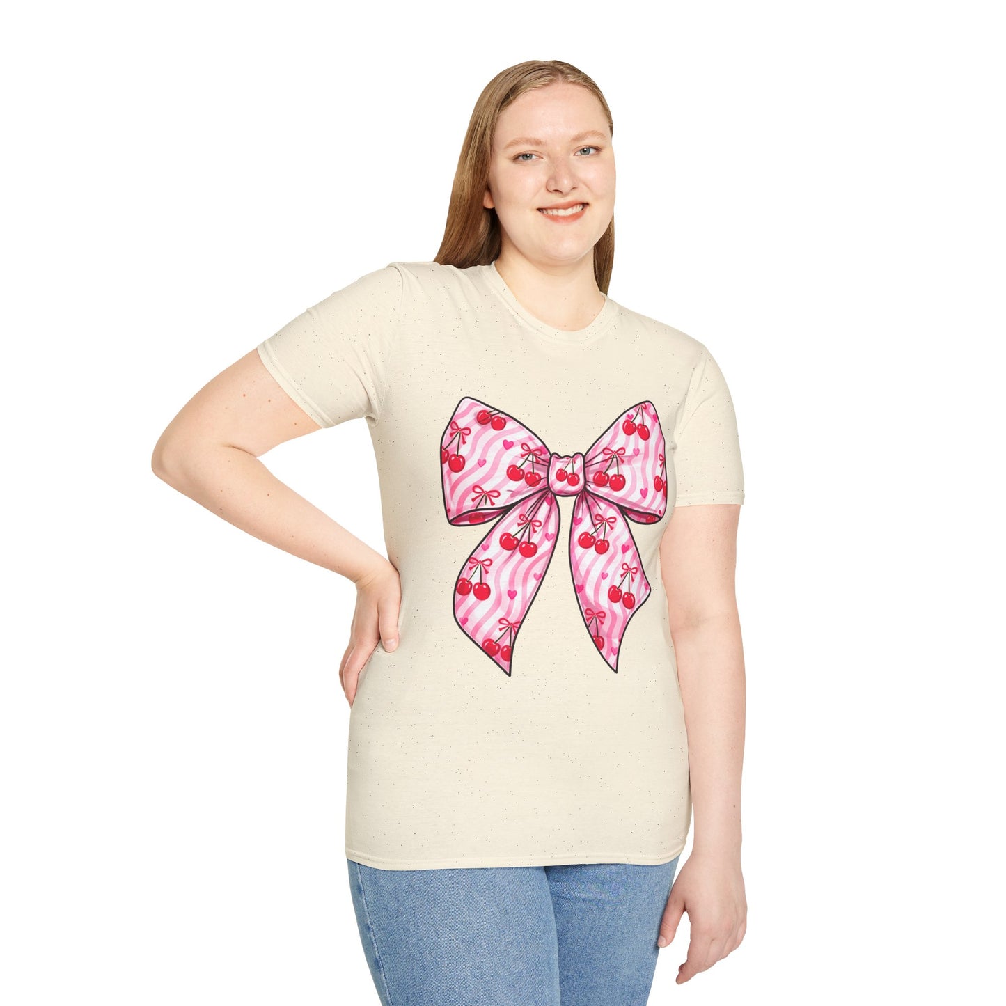Valentine's Day Red Coquette Bow Shirt – Flirty Valentine Bow T-Shirt, Polyamory ENM Non-Monogamy Symbol Tee, Unisex Gildan 64000